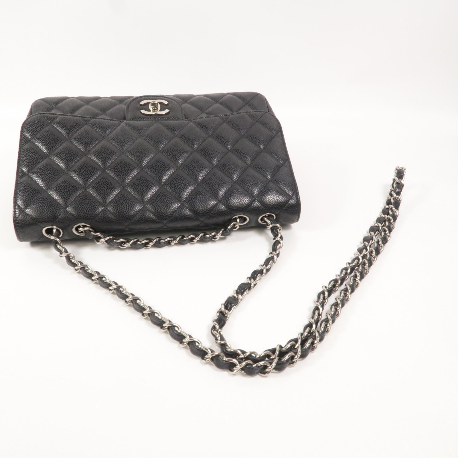 CHANEL 牛皮皮革Large Classic鏈帶肩背袋