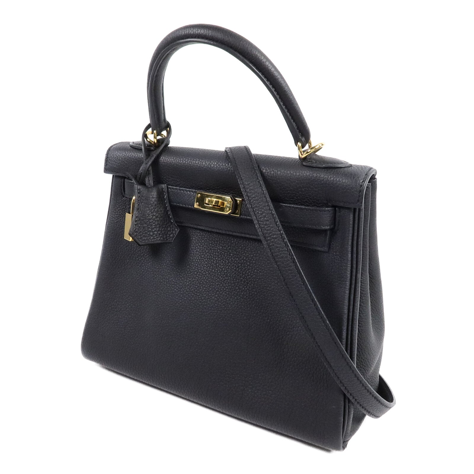 HERMES Togo皮革Kelly 25手挽肩背兩用袋Noir