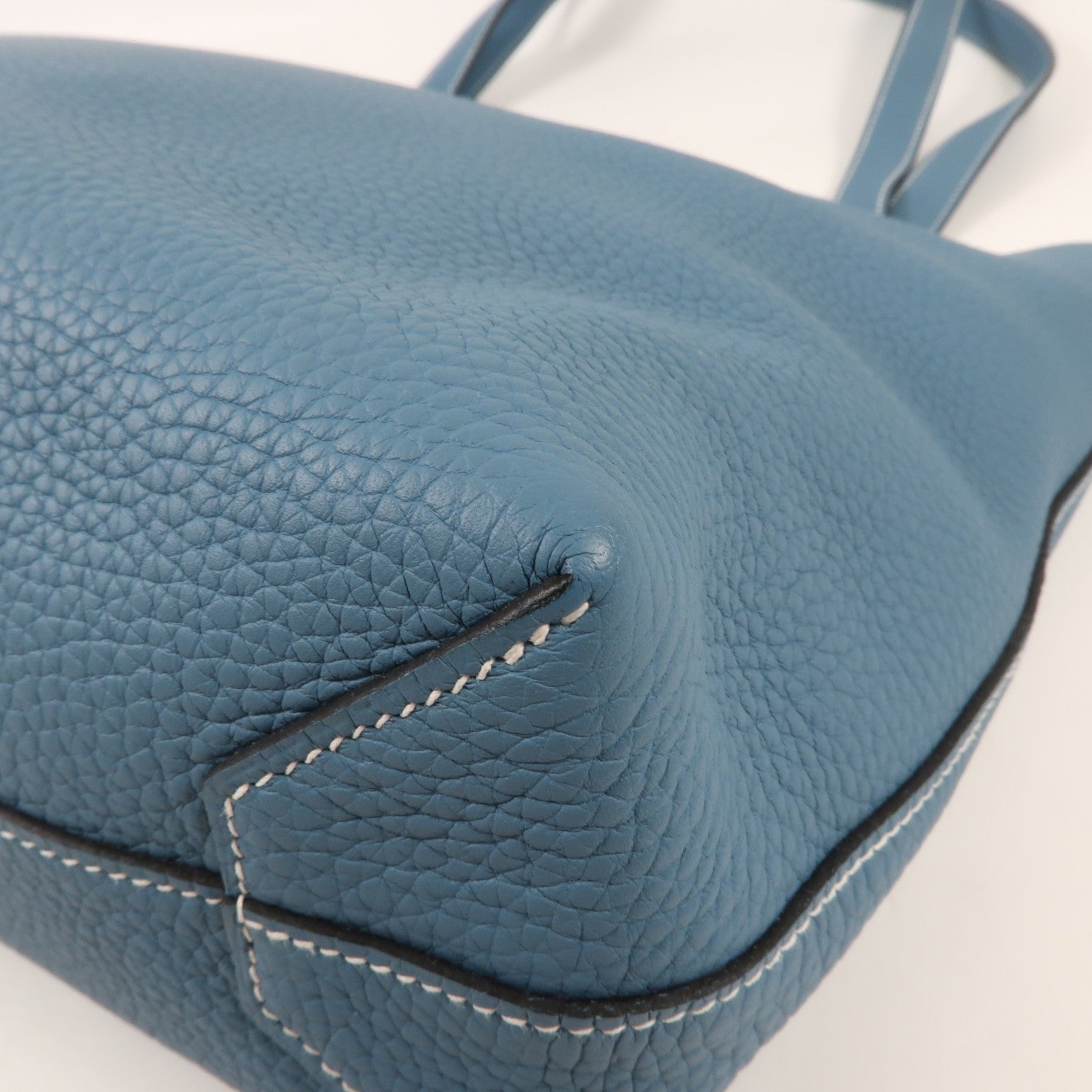 HERMES Clemence皮革Cabasellier 31手挽袋Bleu Frida