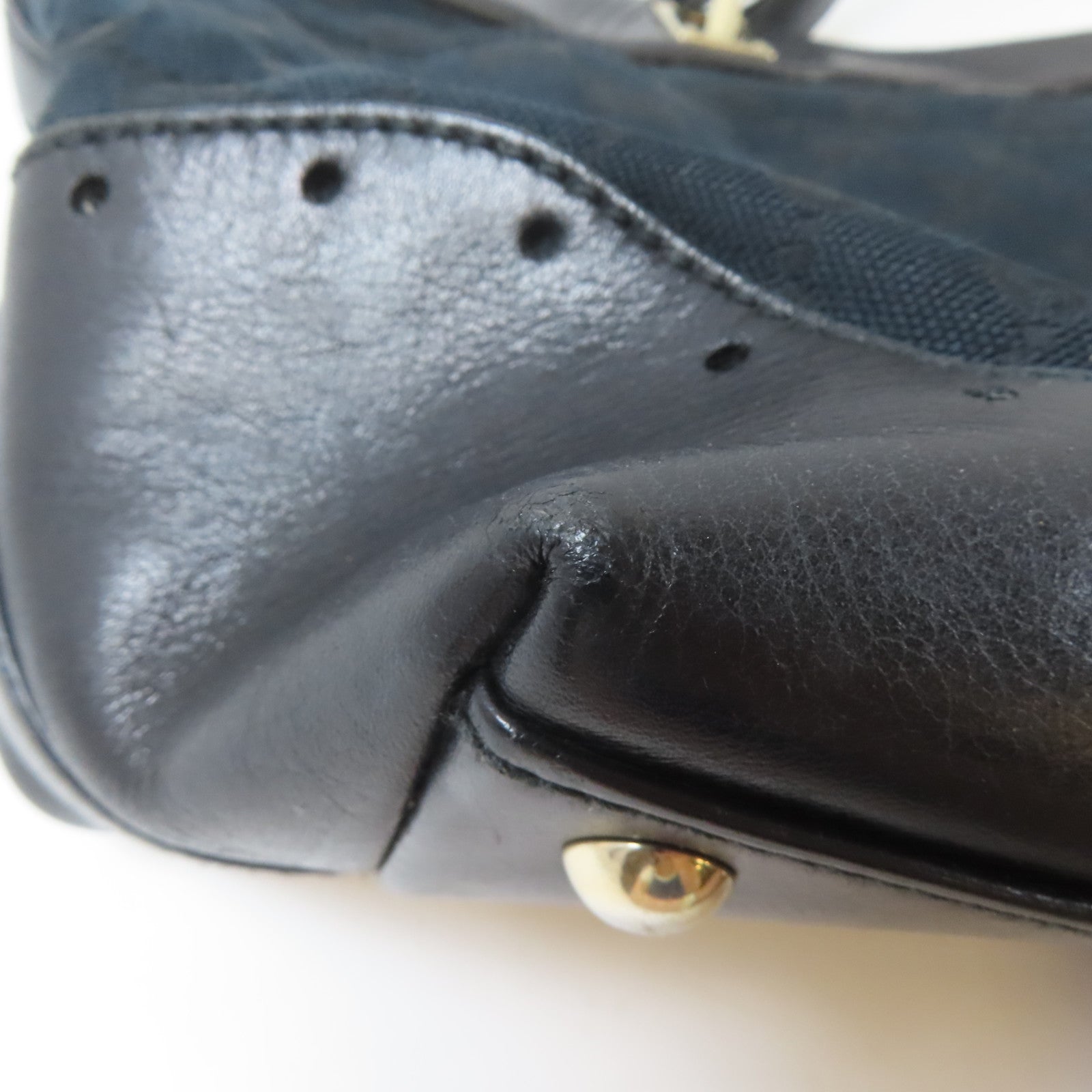 GUCCI 帆布Shoulder Bag金扣肩背袋黑色