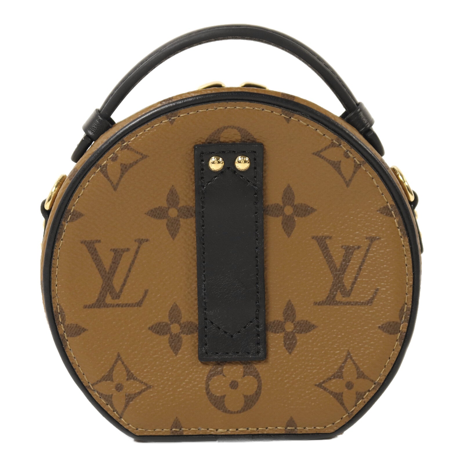 LOUIS VUITTON Monogram Reverse Mini Boite Chapeau金扣手挽肩背兩用袋