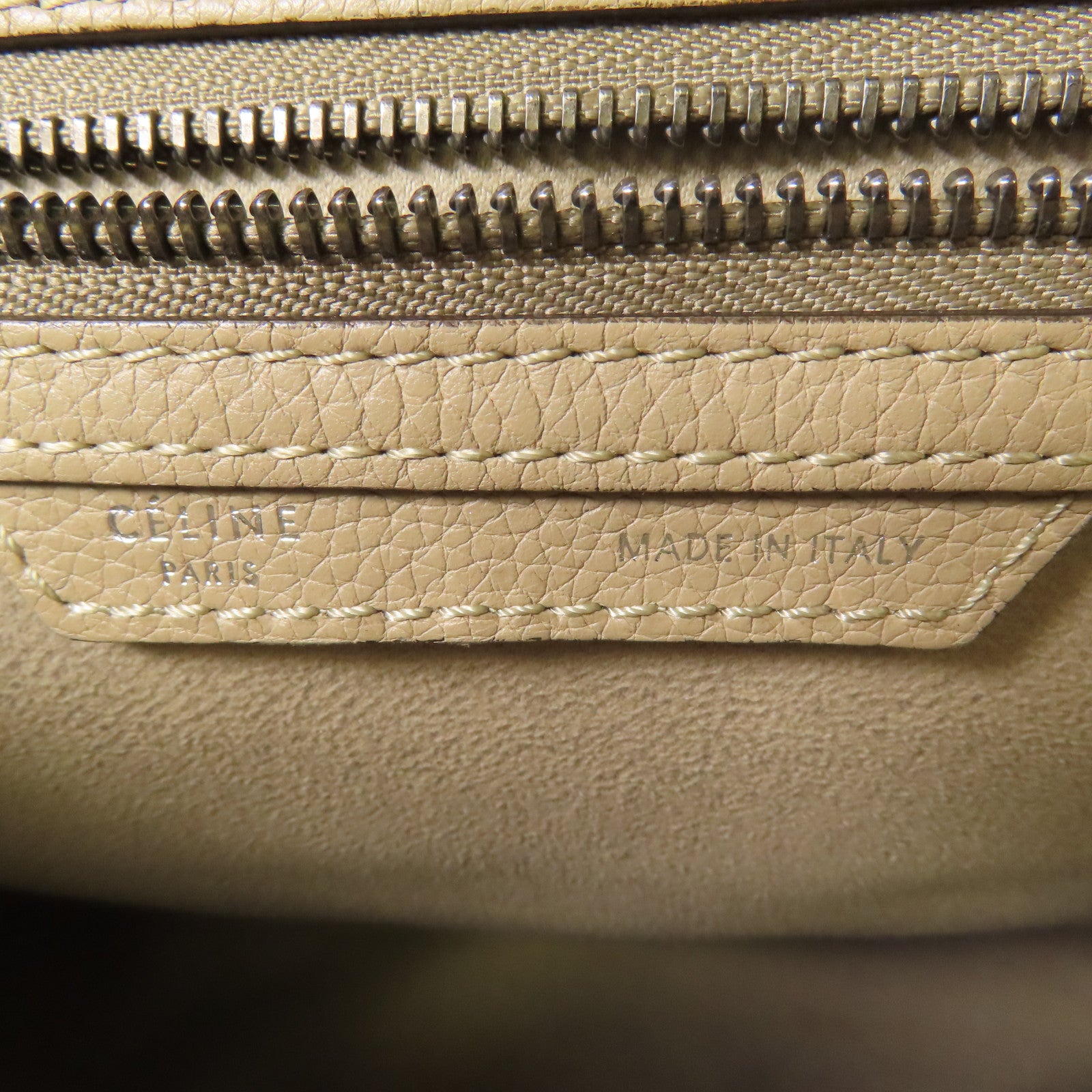 CELINE 牛皮皮革Luggage手挽袋淺褐色