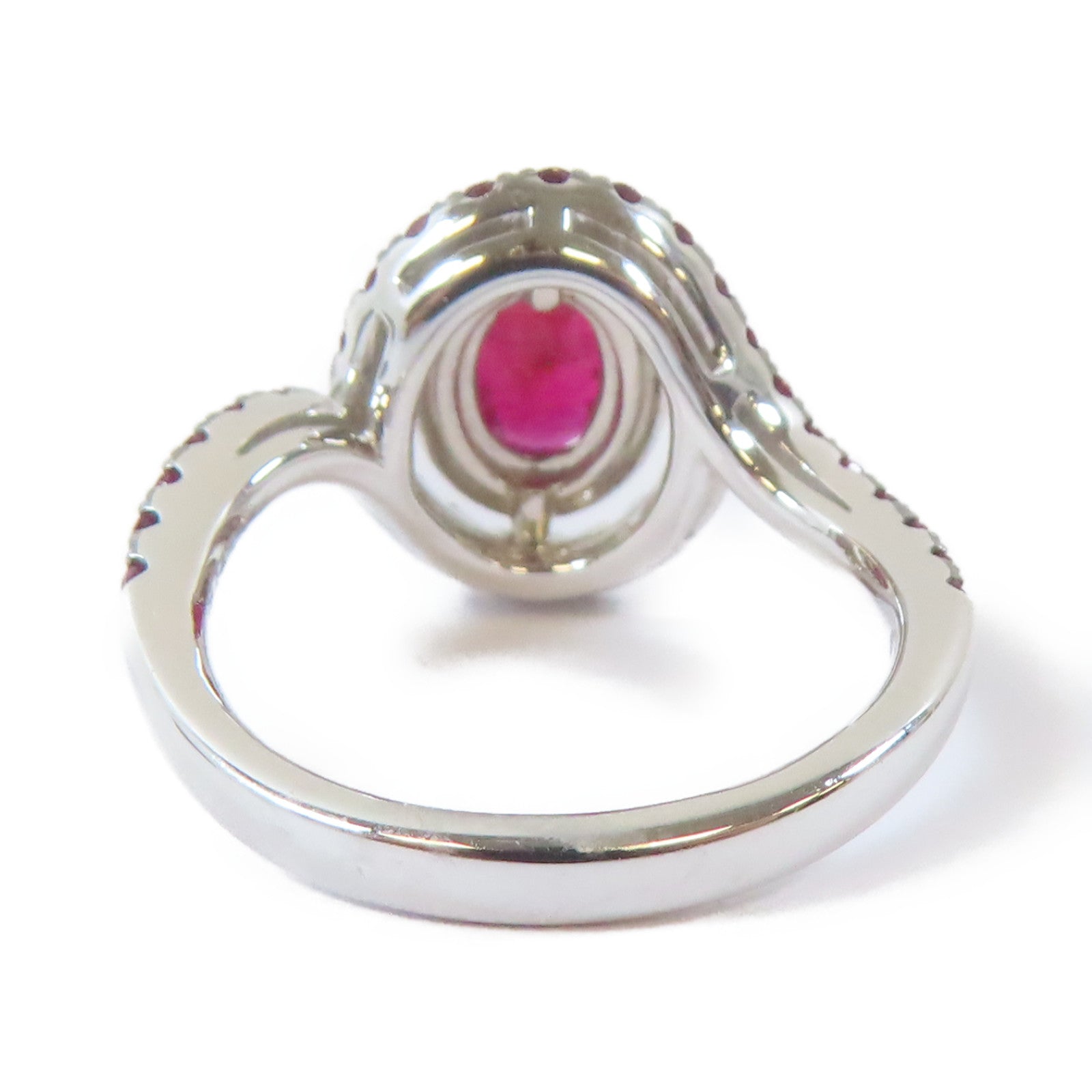JEWELRY 【激減優惠】18K白金Ruby Ring 0.79ct/0.65ct紅寶石0.14ct鑽石戒指US#6