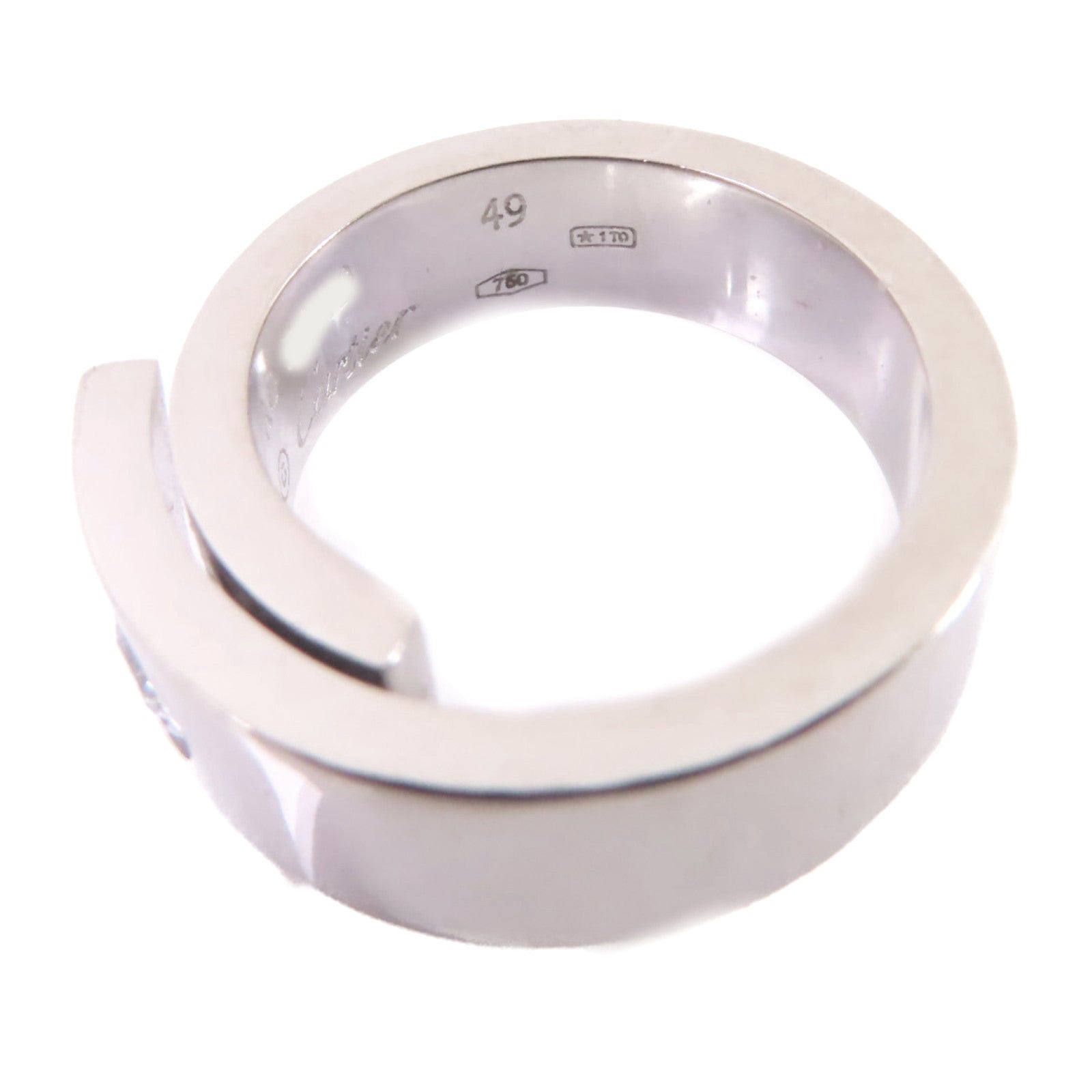 CARTIER Diamond Anniversary Ring US#4.75 Cartier#49 B4044749 18K White Gold