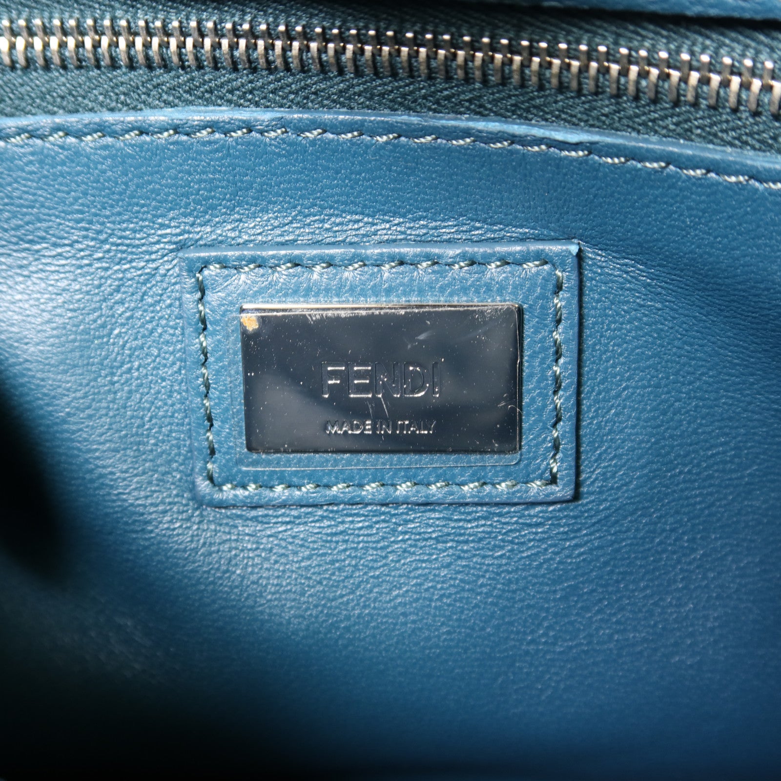 FENDI 羊皮皮革Peekaboo Wave銀扣手挽肩背兩用袋