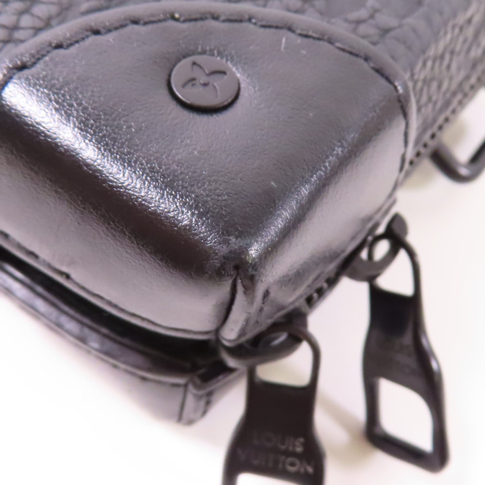 LOUIS VUITTON LV Soft Trunk Shoulder Bag M80224 Monogram Taurillon Black