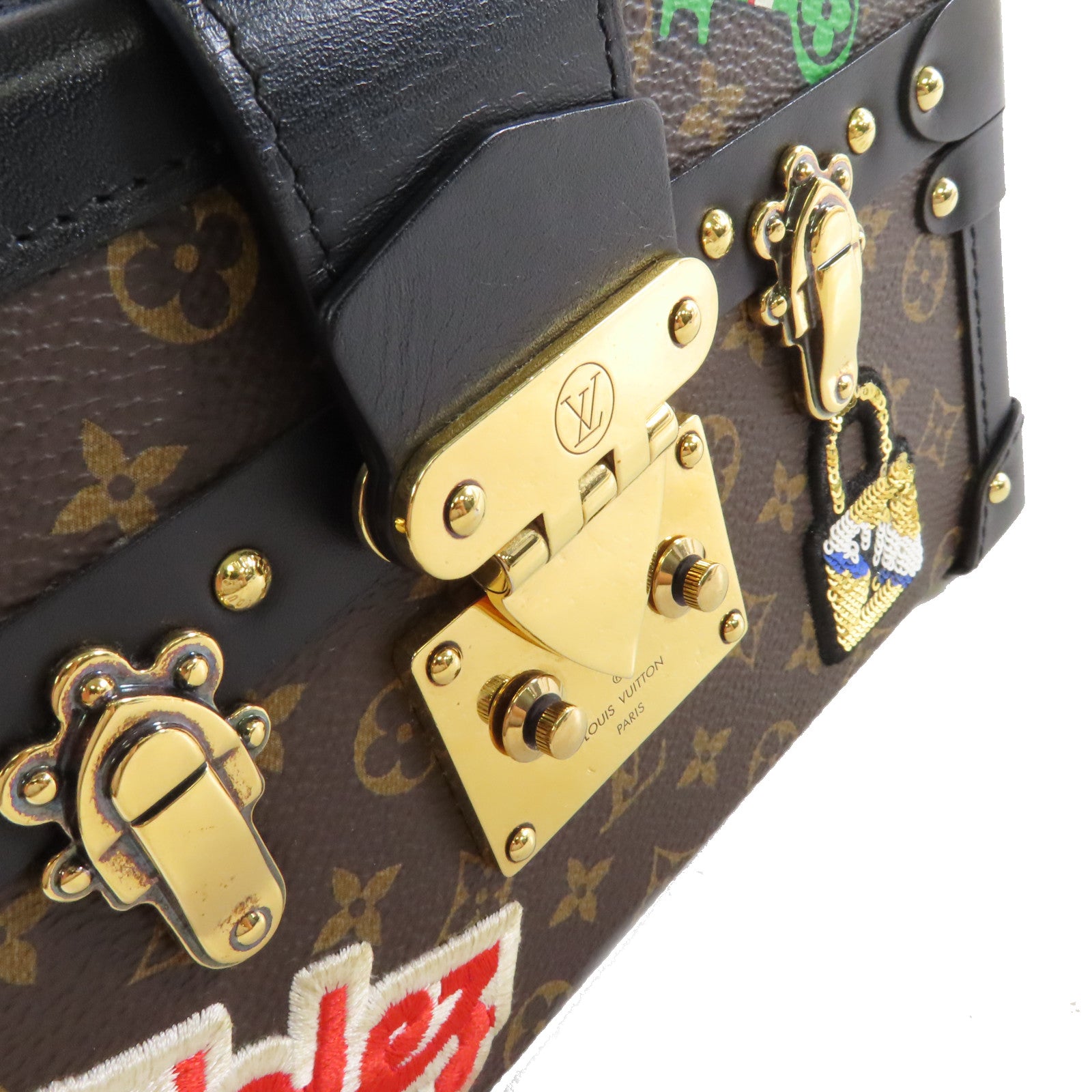 LOUIS VUITTON 【激減優惠】Monogram Petite Malle Shoulder Bag金扣肩背袋啡色