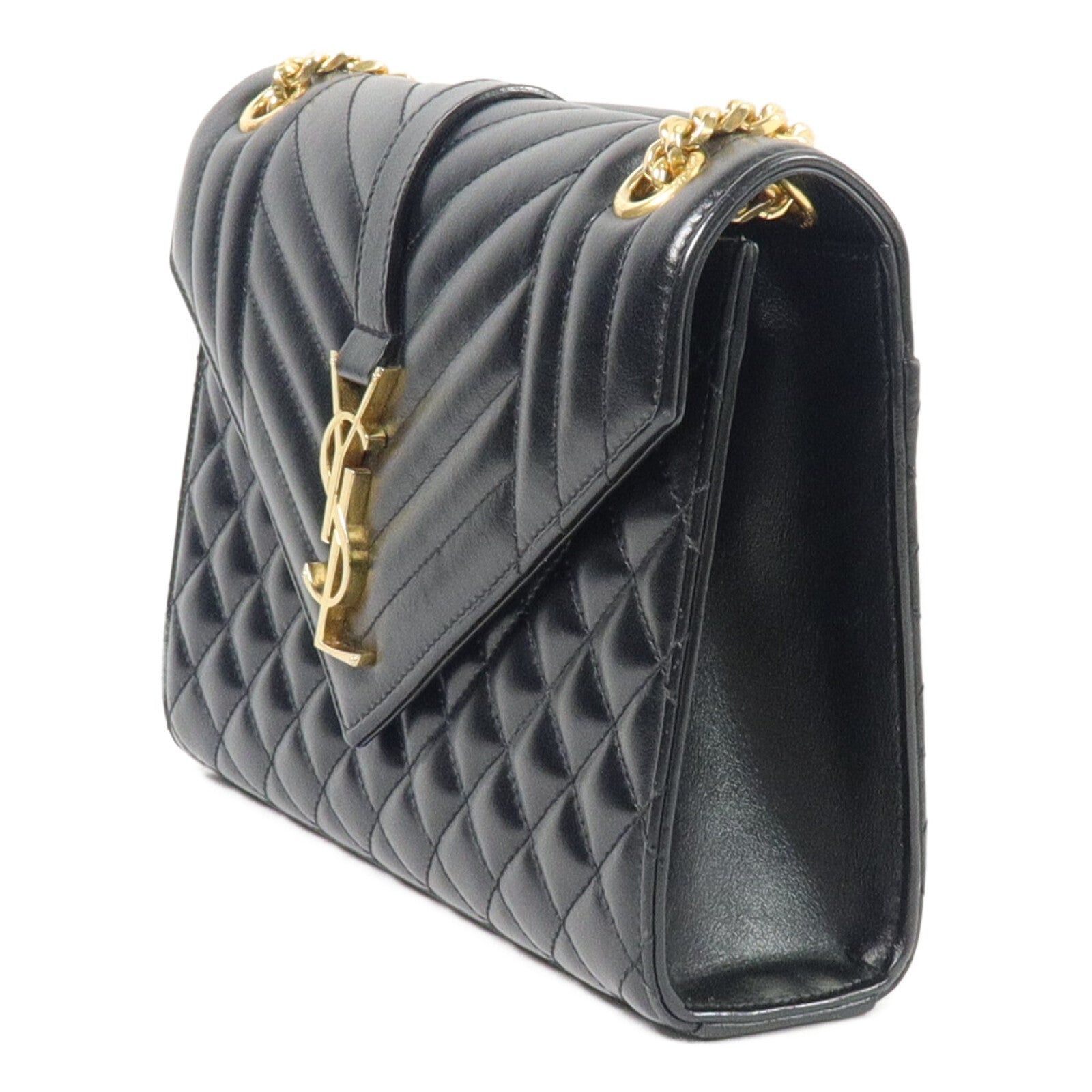 SAINT LAURENT 牛皮皮革Envelope Medium鏈帶肩背袋