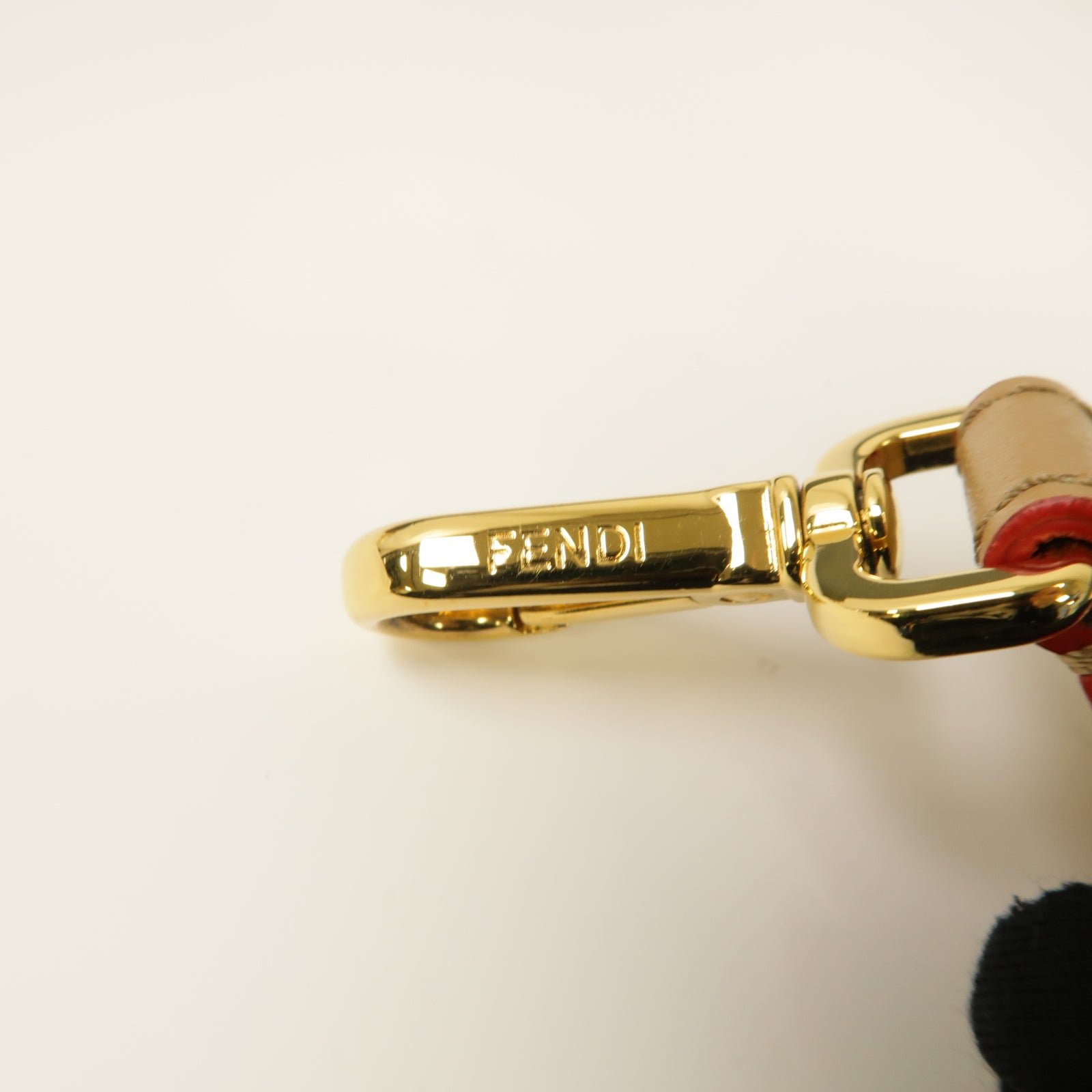 FENDI 牛皮皮革Shoulder Strap金扣肩背帶杏色/彩色