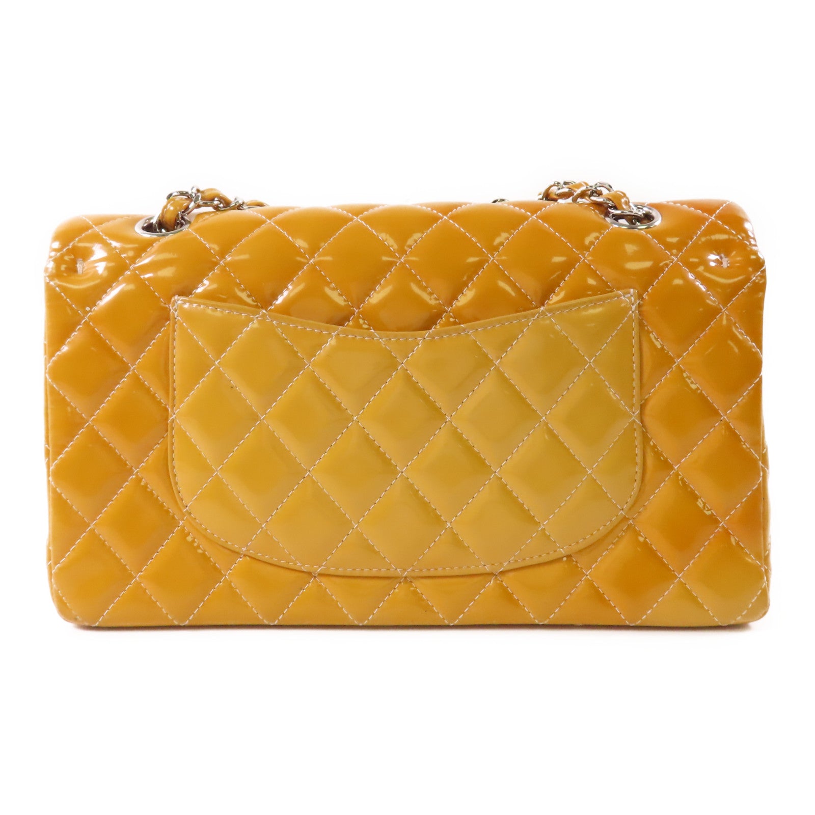 CHANEL 漆皮皮革Classic 25銀扣鏈帶肩背袋
