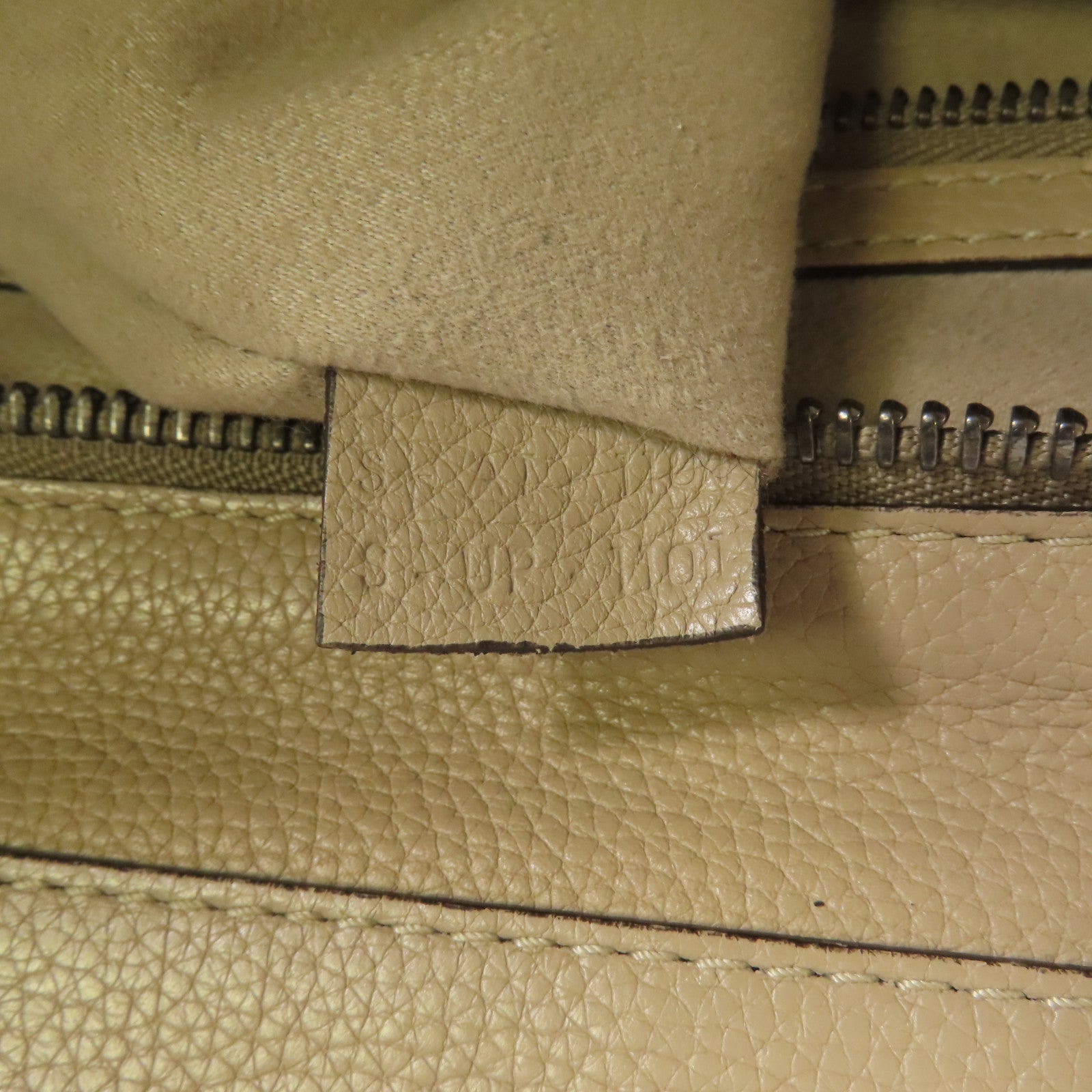 CELINE 牛皮皮革Luggage手挽袋淺褐色