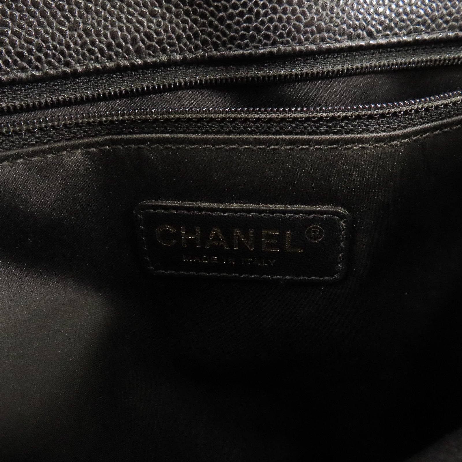 CHANEL 牛皮皮革GST Grand Shopping Tote Bag金扣鏈帶肩背袋