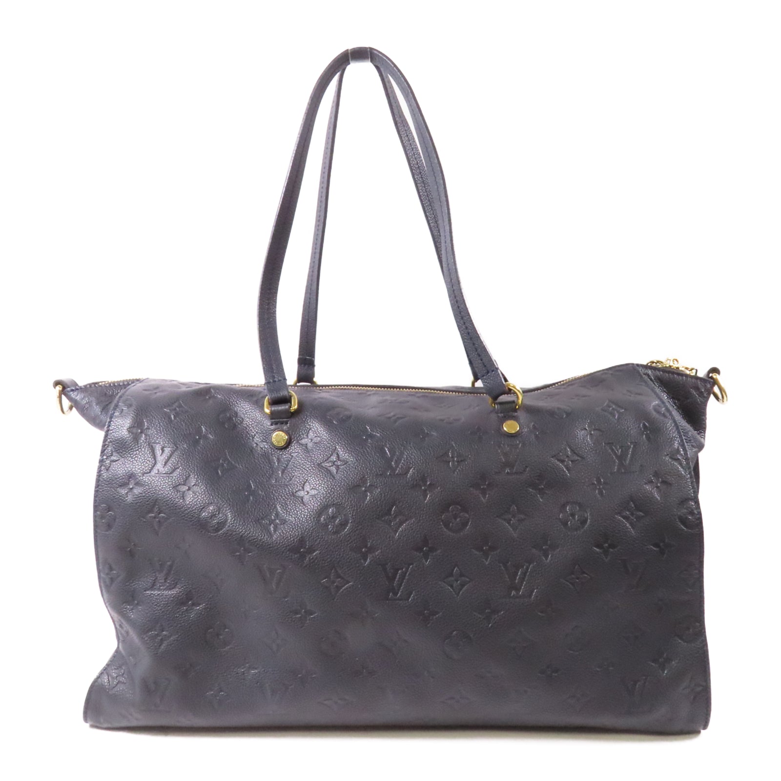 LOUIS VUITTON Monogram Empreinte Lumineuse GM金扣肩背袋黑色