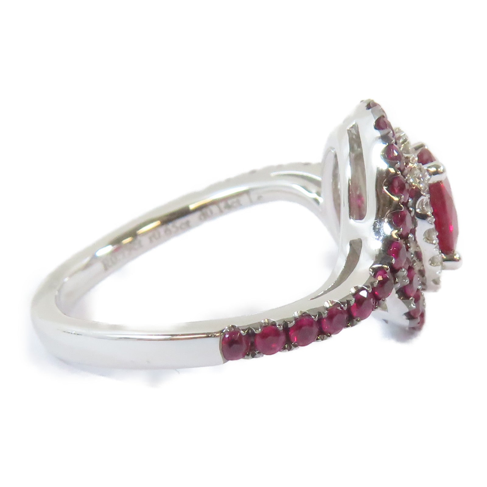 JEWELRY 【激減優惠】18K白金Ruby Ring 0.79ct/0.65ct紅寶石0.14ct鑽石戒指US#6