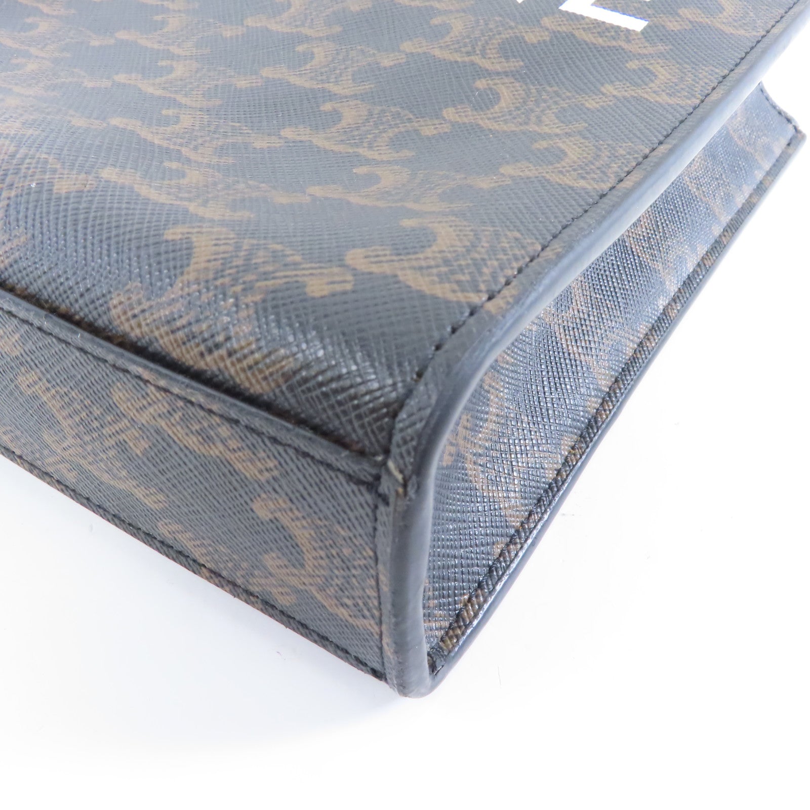 CELINE Triomphe帆布Mini Vertical Cabas金扣手挽肩背兩用袋啡色