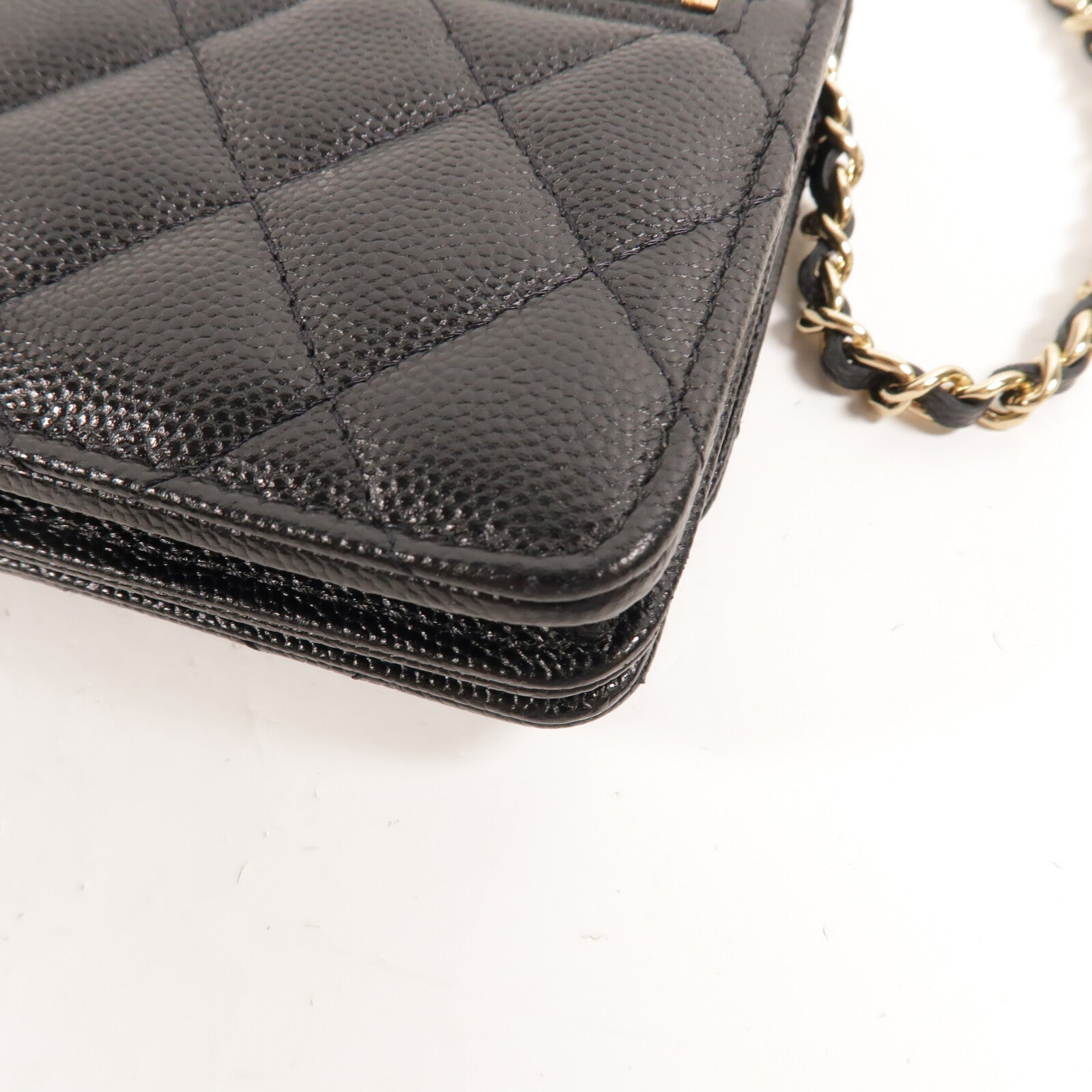 CHANEL 牛皮皮革Mini WOC Wallet On Chain鏈帶肩背袋