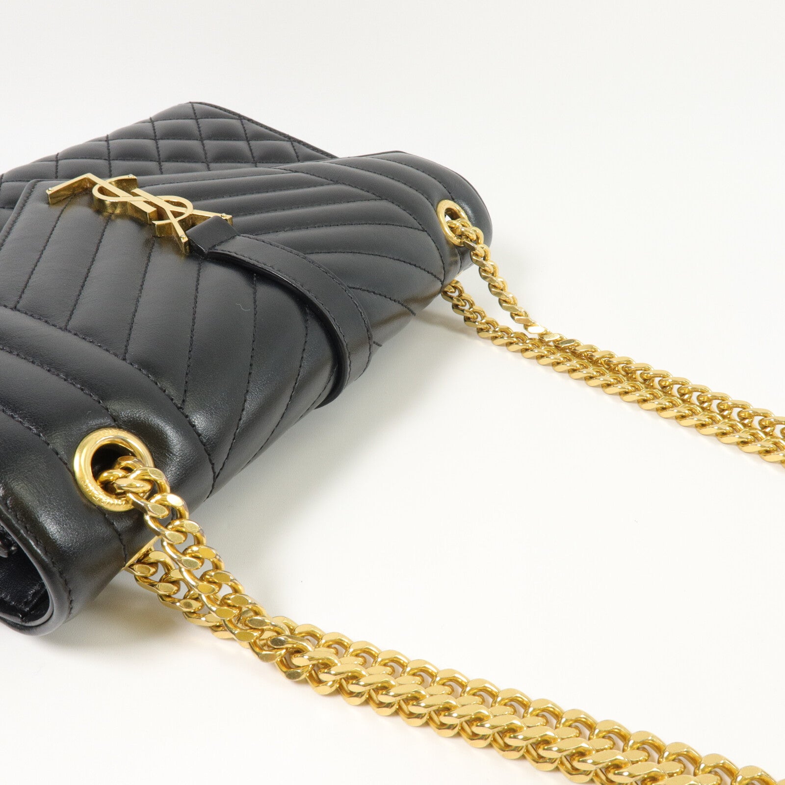 SAINT LAURENT 牛皮皮革Envelope Medium鏈帶肩背袋