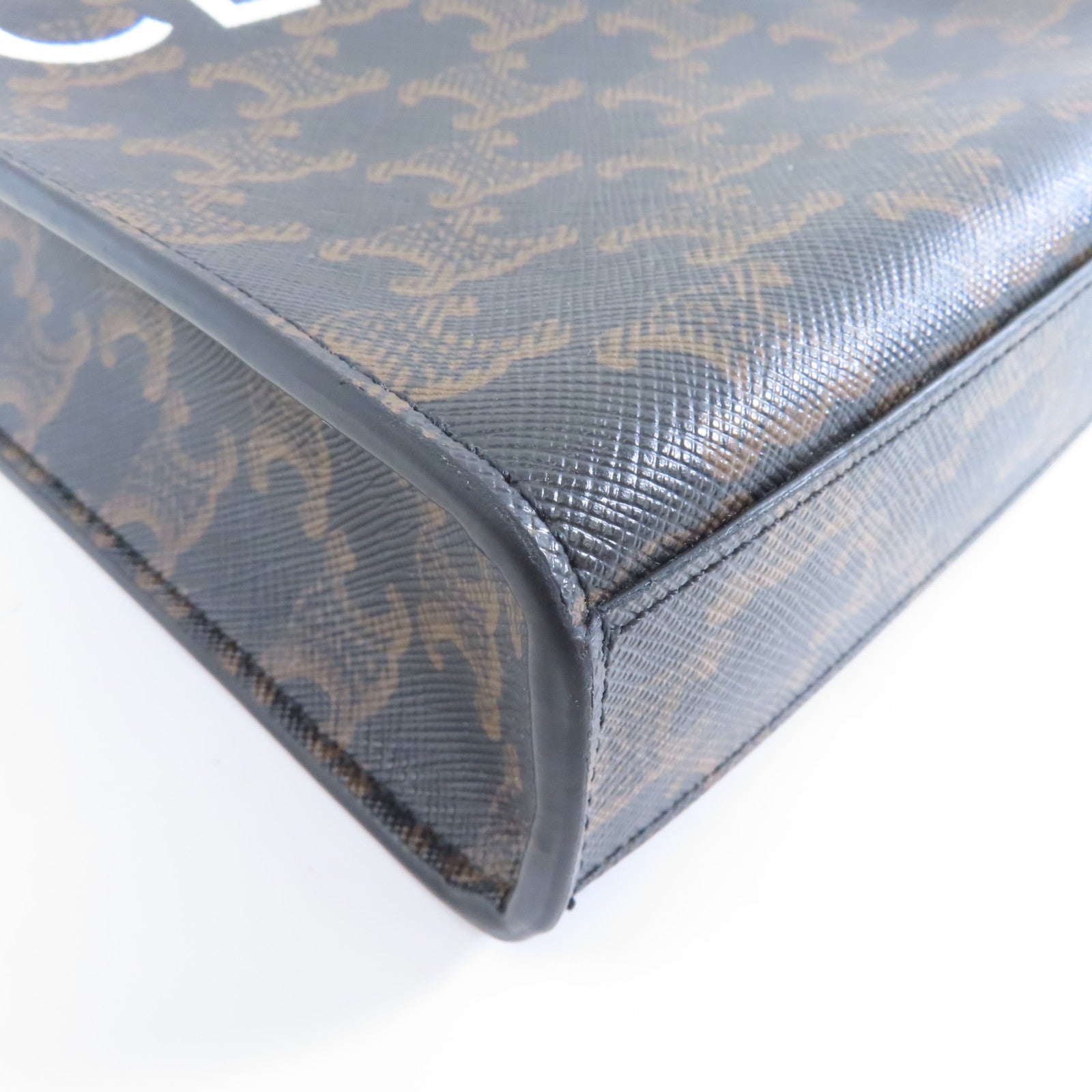 CELINE Triomphe帆布Mini Vertical Cabas金扣手挽肩背兩用袋啡色