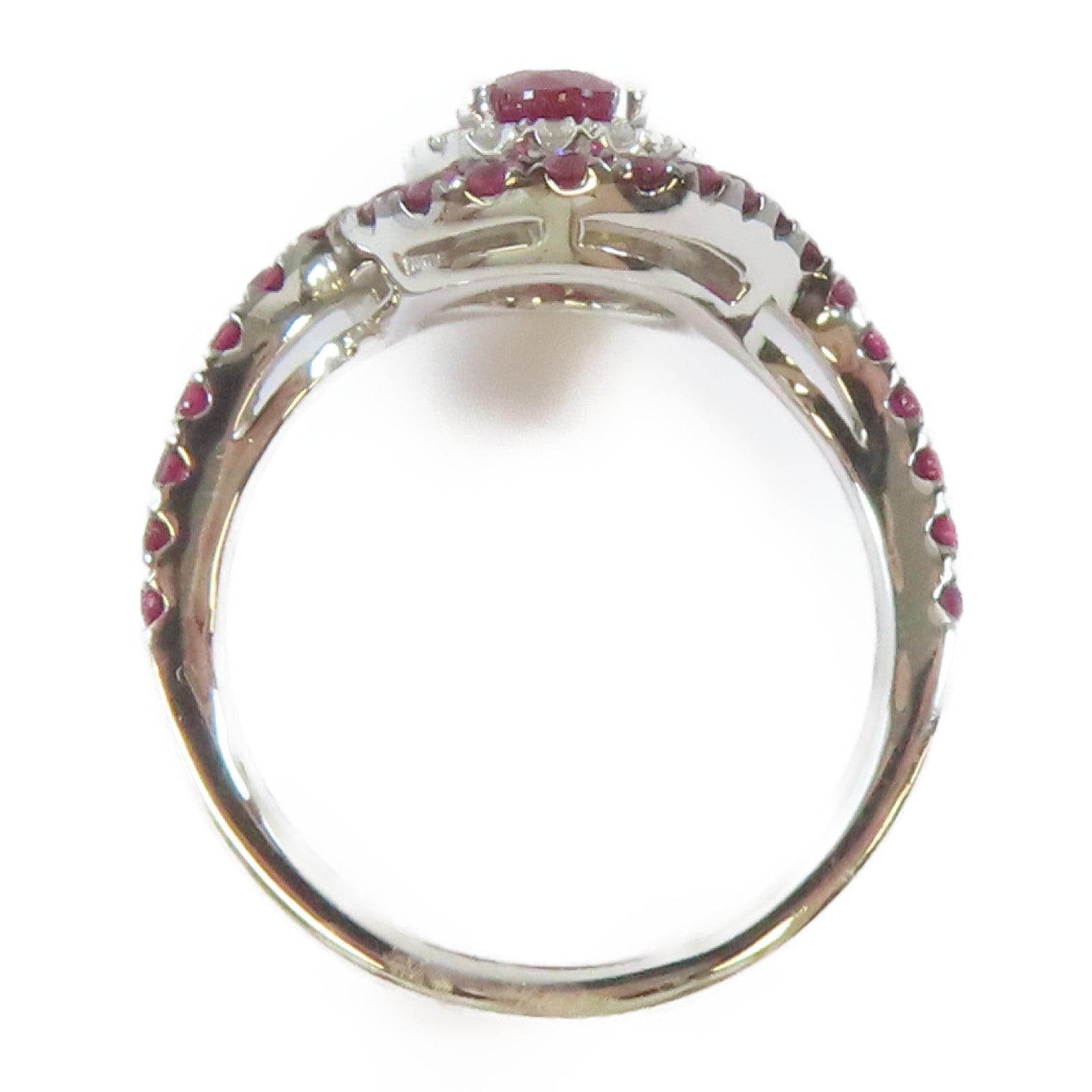 JEWELRY 【激減優惠】18K白金Ruby Ring 0.79ct/0.65ct紅寶石0.14ct鑽石戒指US#6