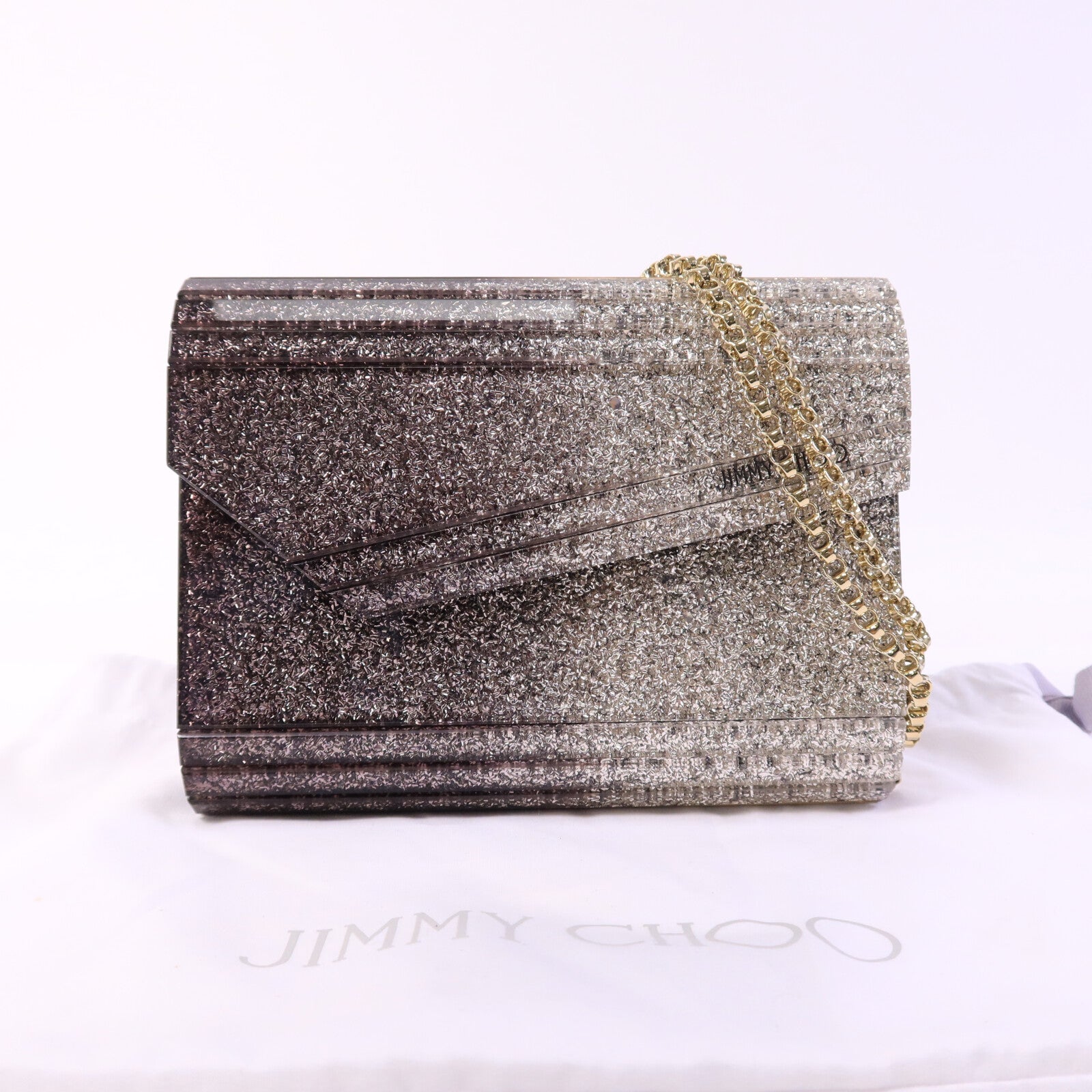JIMMY CHOO 塑膠Candy Glitter Clutch鏈帶肩背袋