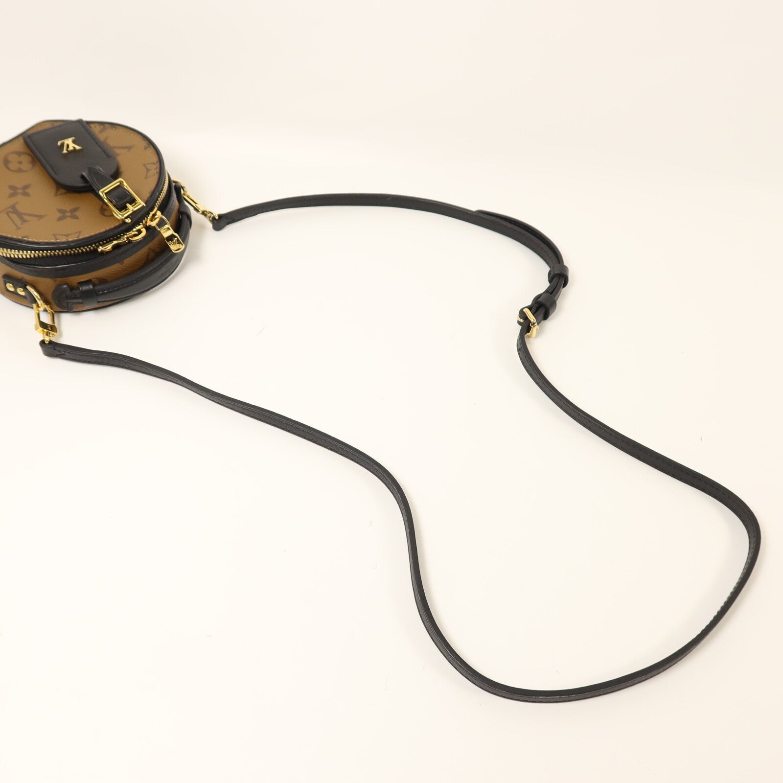 LOUIS VUITTON Monogram Reverse Mini Boite Chapeau金扣手挽肩背兩用袋