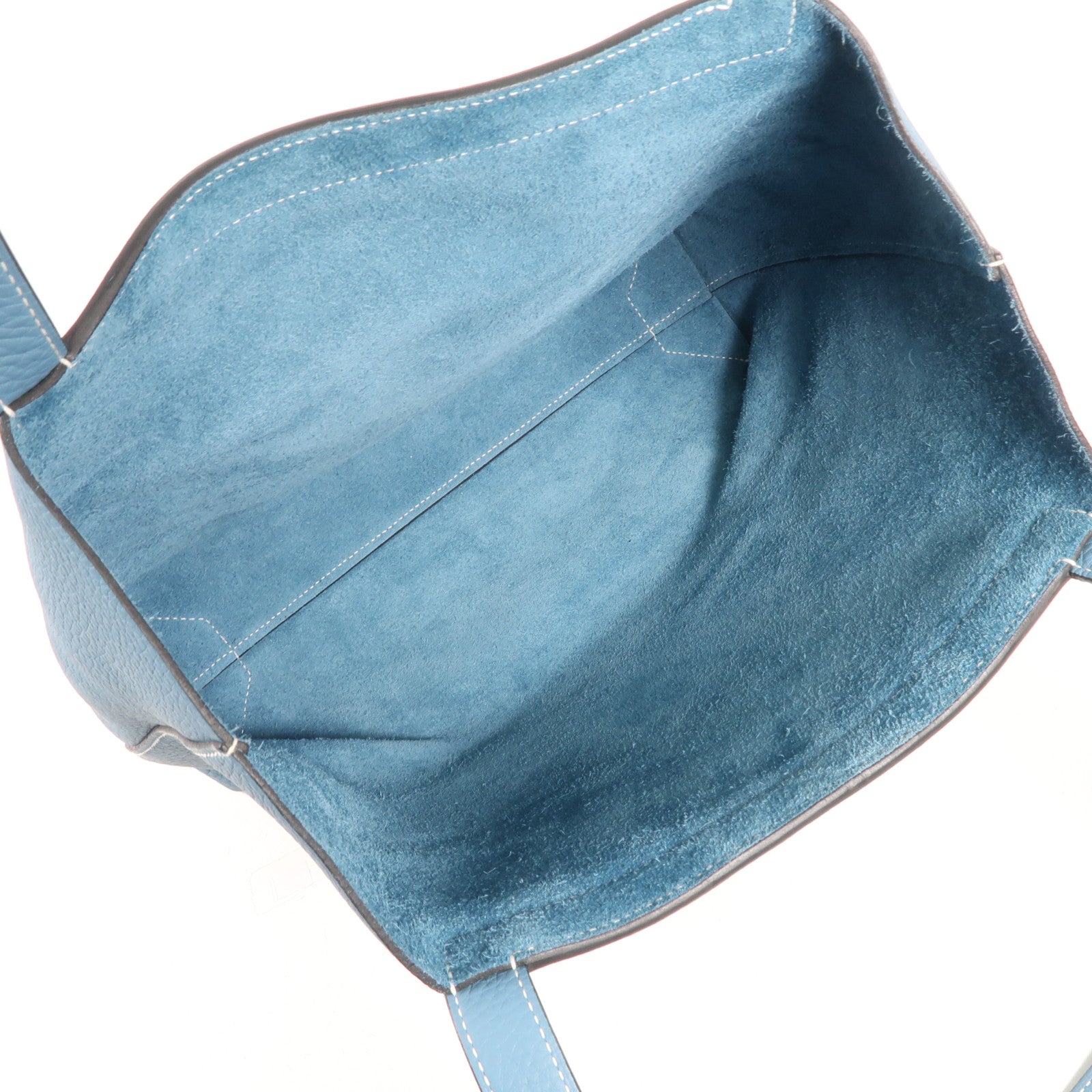 HERMES 【激減優惠】Clemence皮革Cabasellier 31手挽袋Bleu Frida