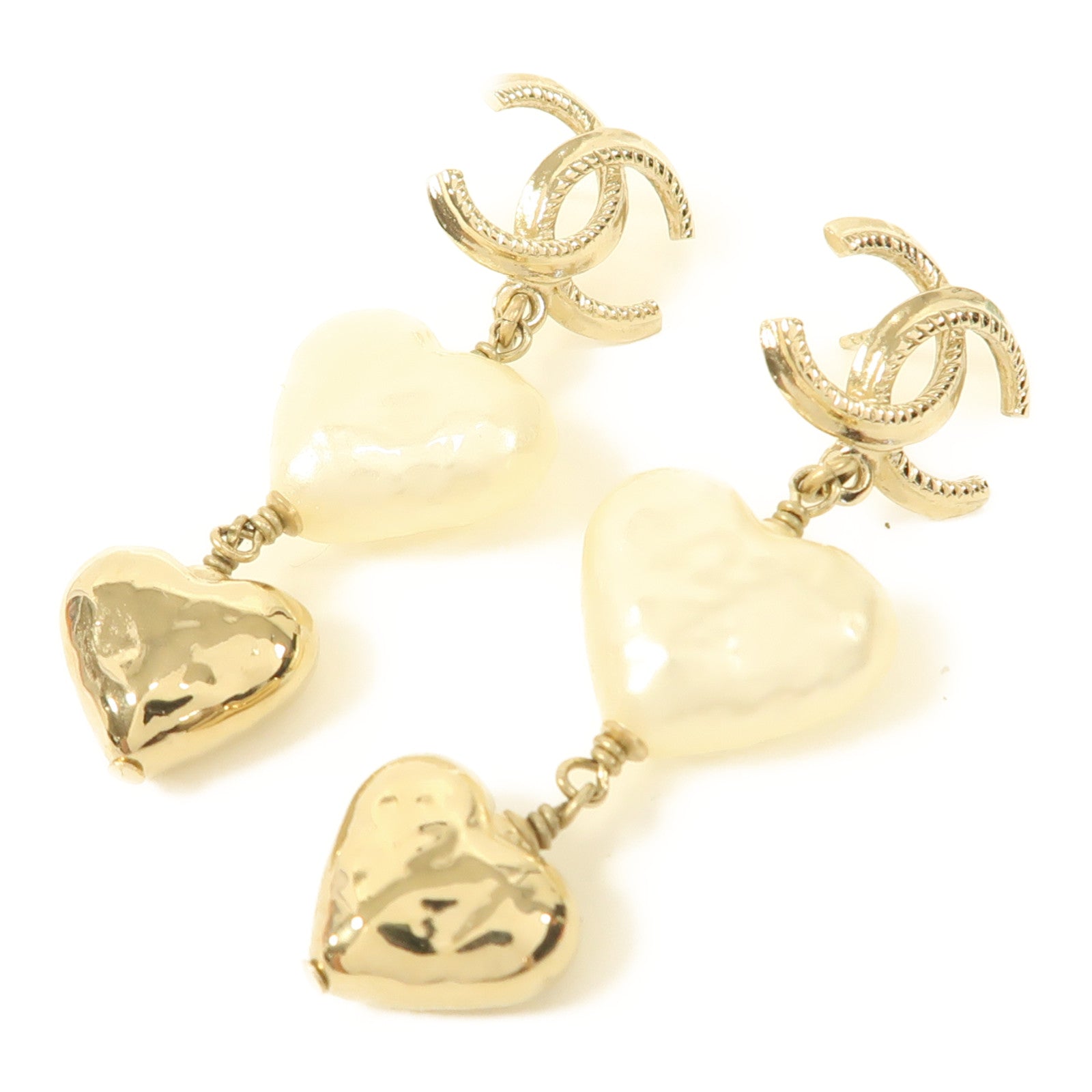 CHANEL 金屬/PVC Earrings耳環金色