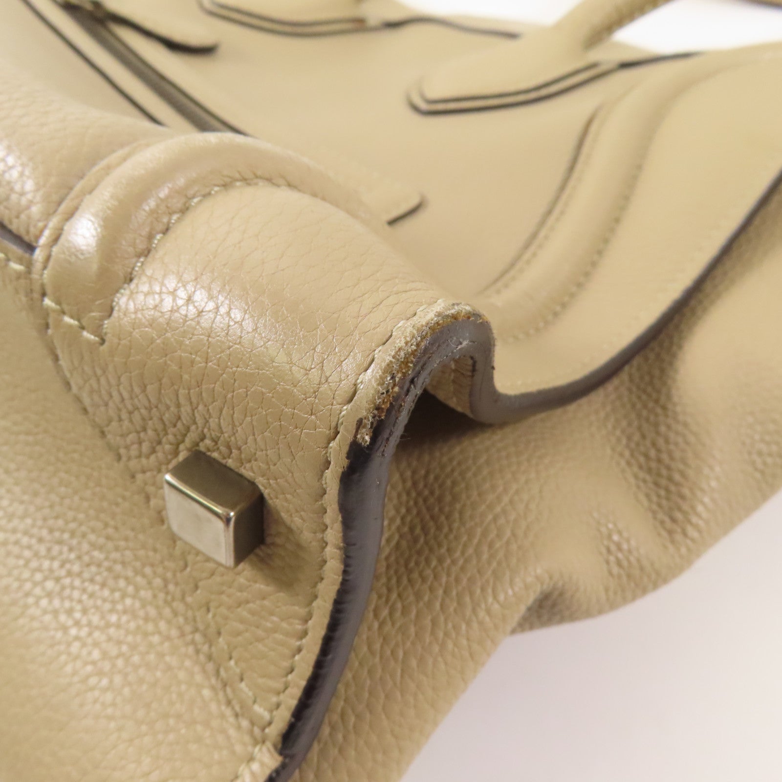 CELINE 牛皮皮革Luggage手挽袋淺褐色
