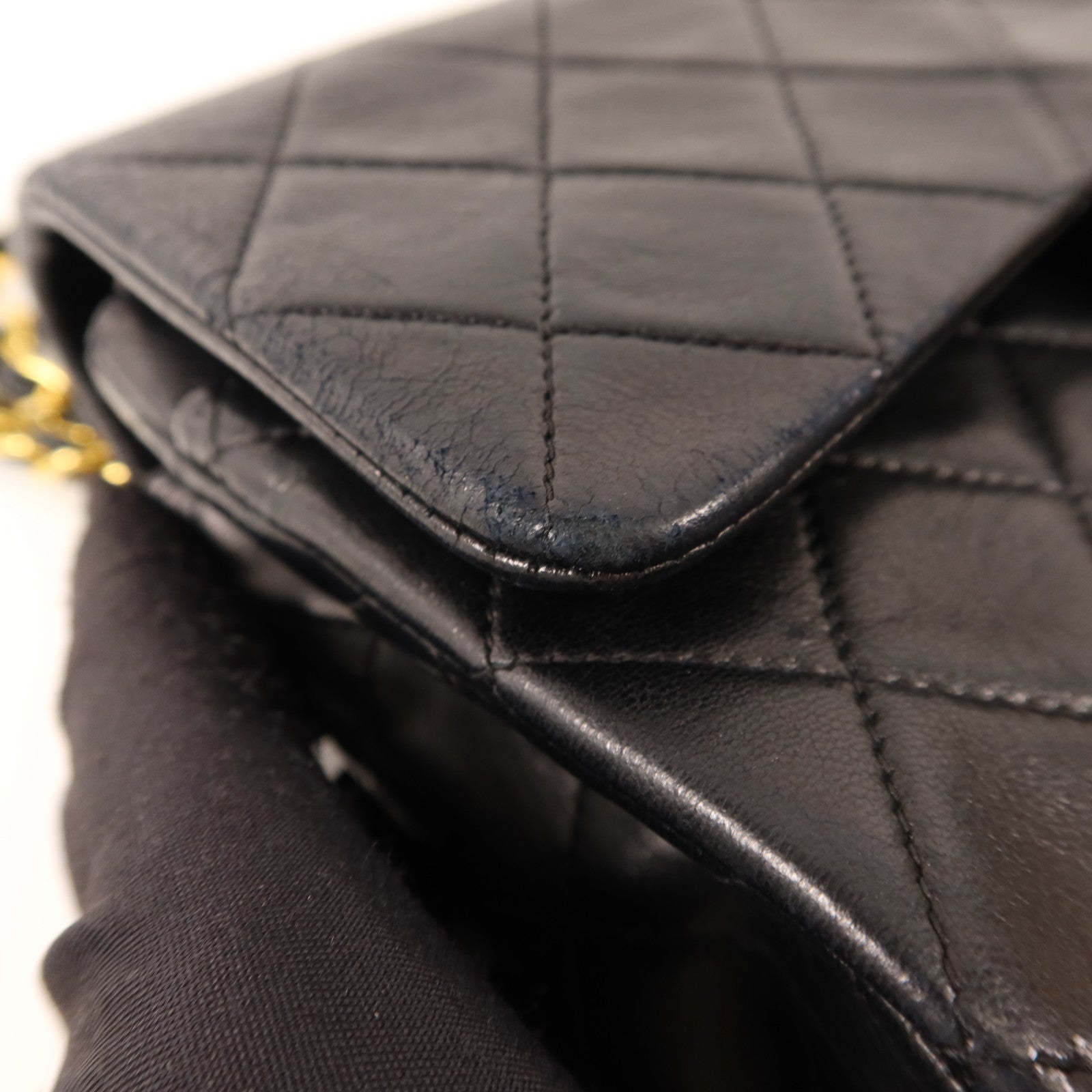 CHANEL 羊皮皮革Vintage Classic 23金扣鏈帶肩背袋