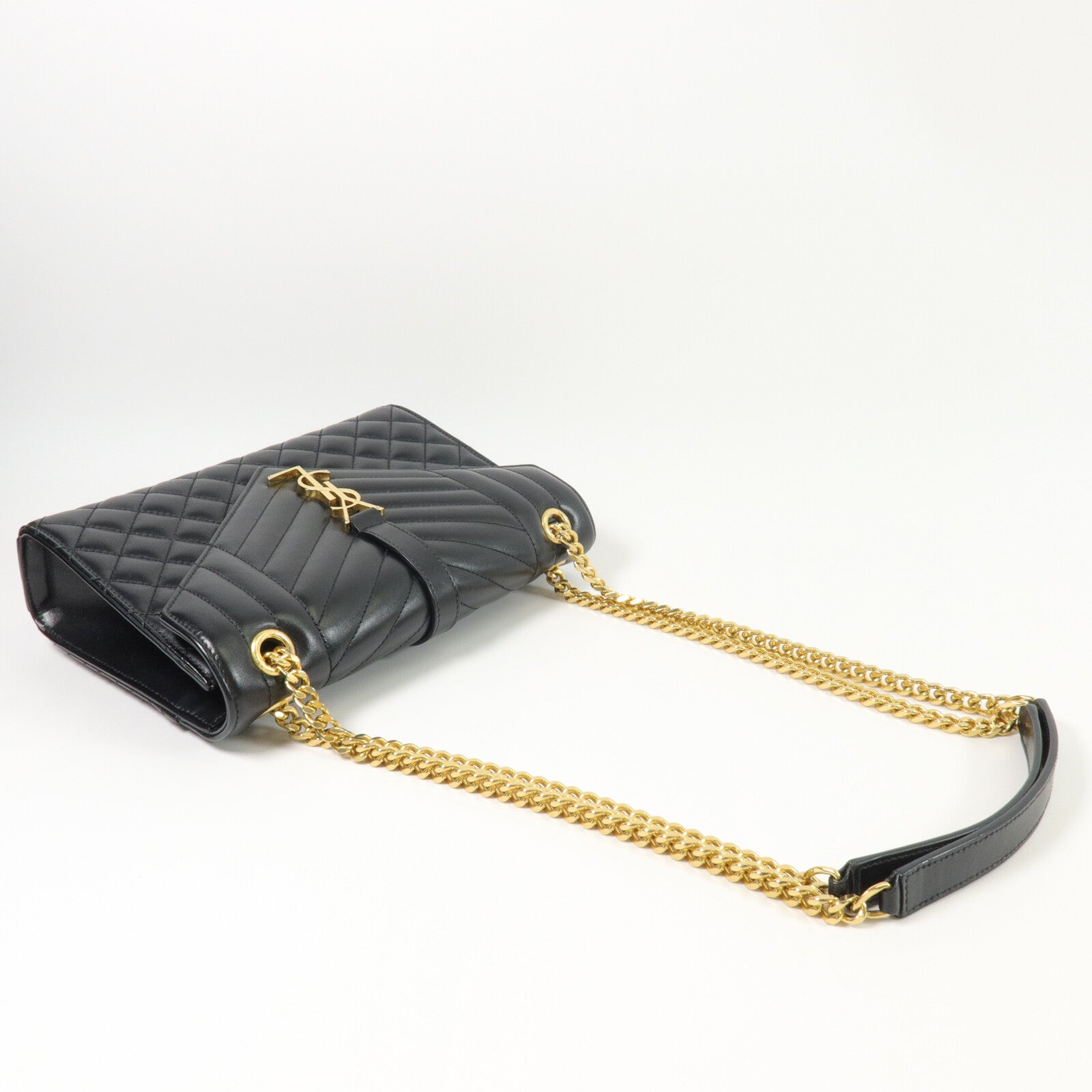 SAINT LAURENT 牛皮皮革Envelope Medium鏈帶肩背袋
