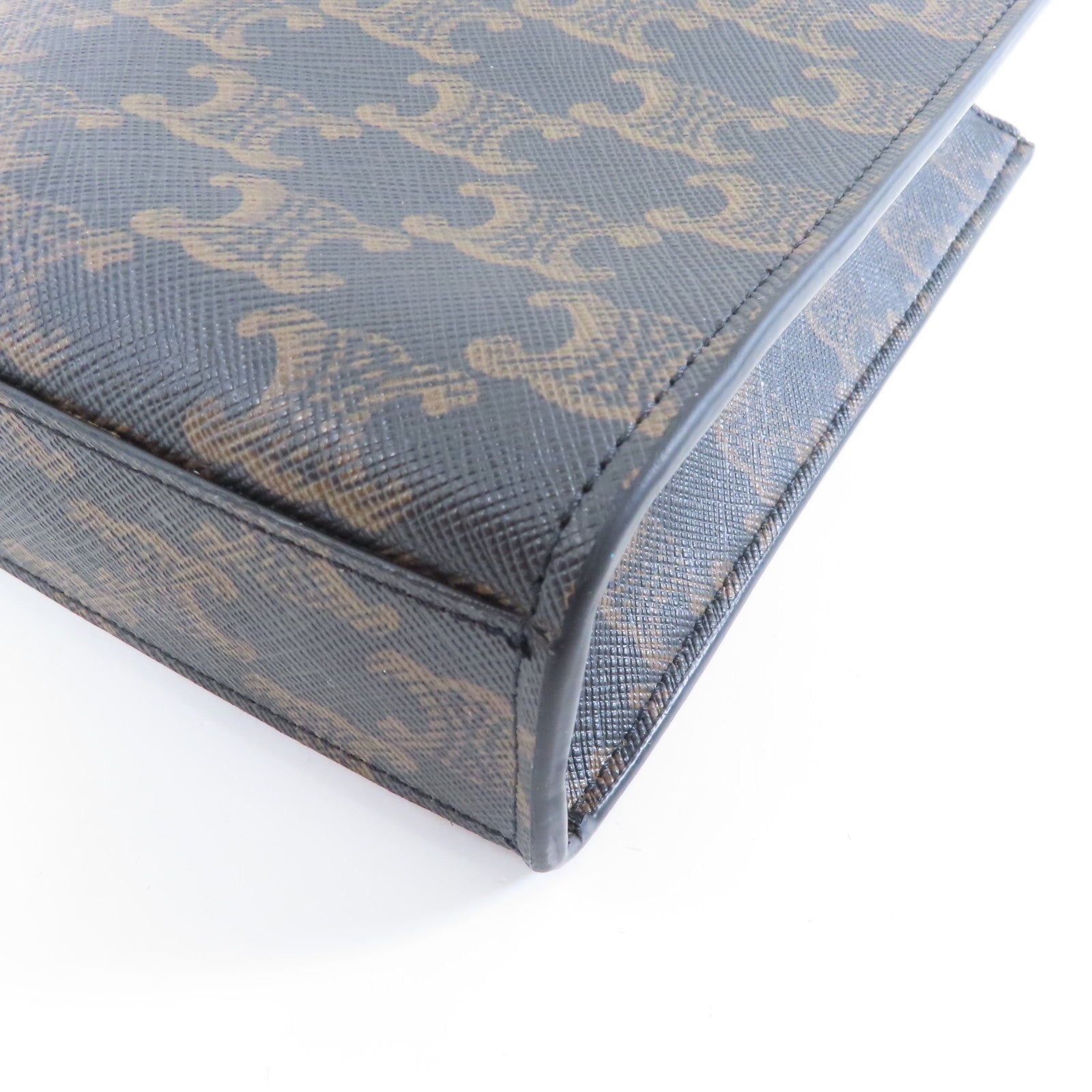 CELINE Triomphe帆布Mini Vertical Cabas金扣手挽肩背兩用袋啡色