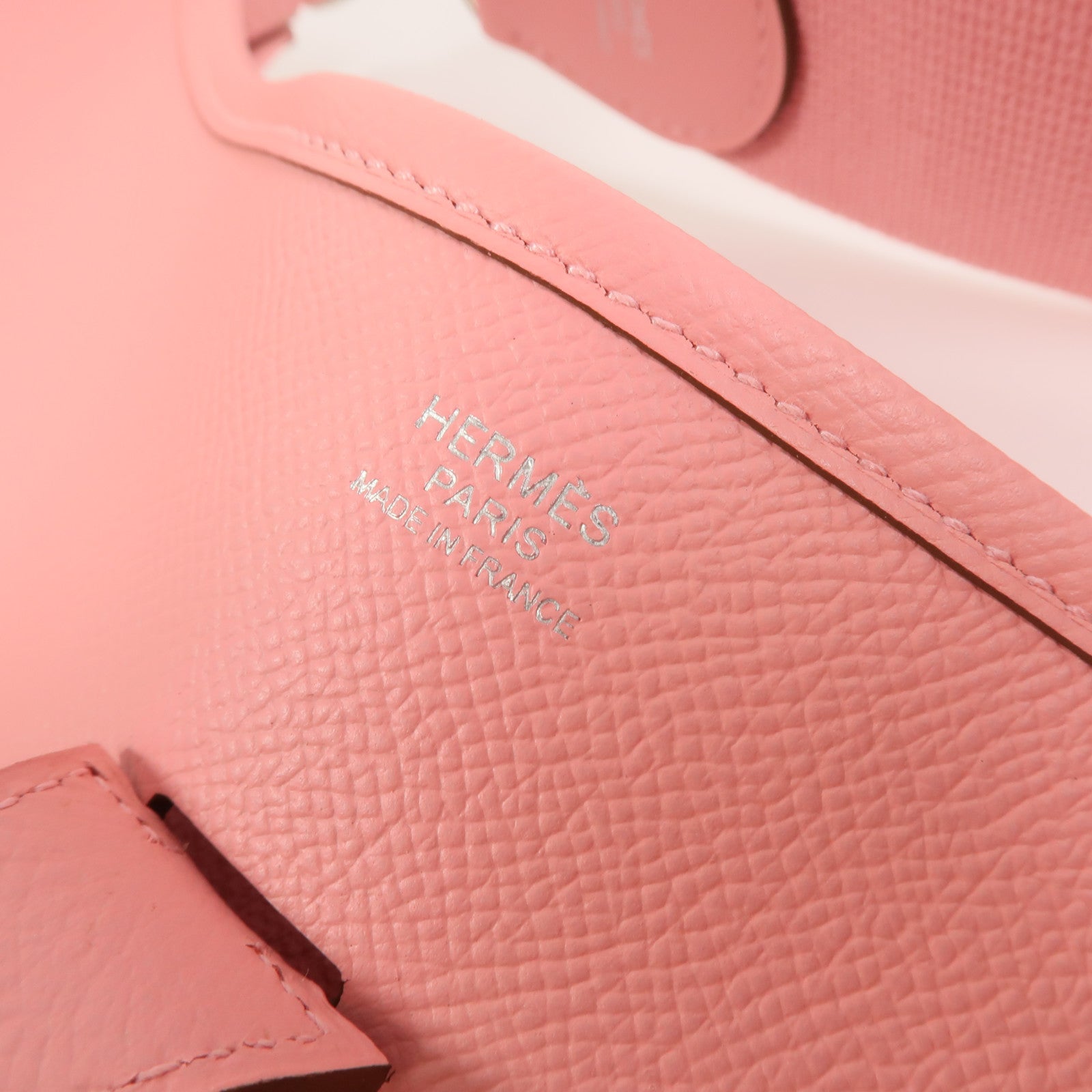 HERMES Epsom皮革Evelyne PM肩背袋Rose Confetti