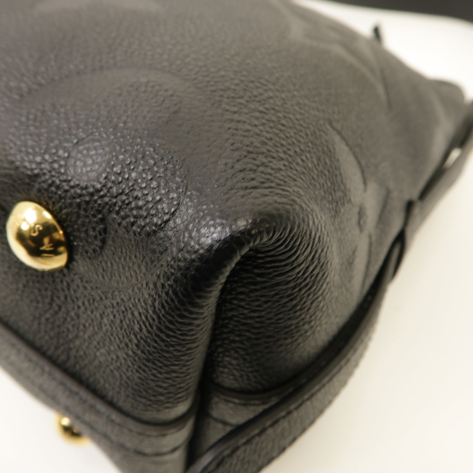 LOUIS VUITTON Monogram Empreinte CarryAll PM金扣肩背袋黑色