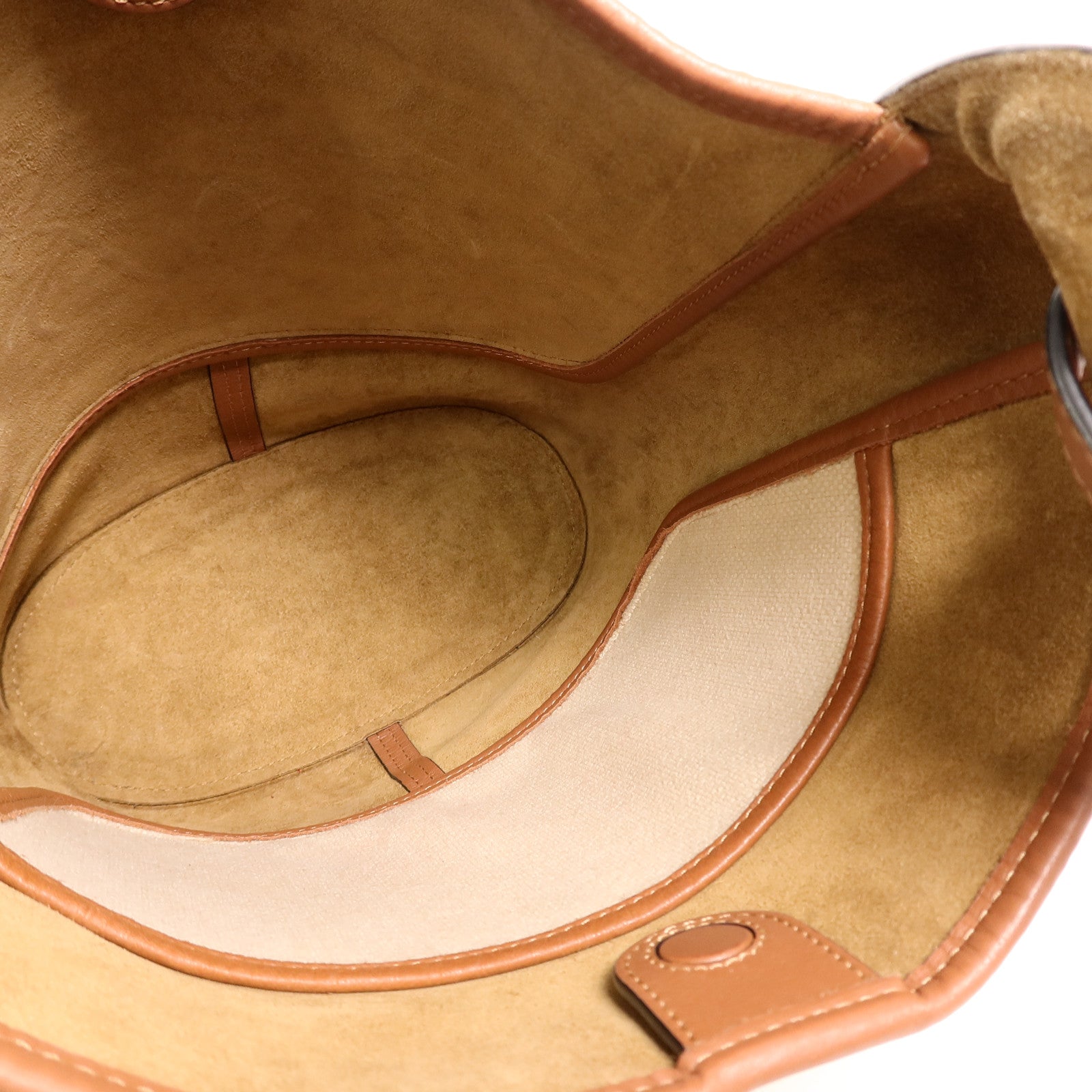 LOEWE 帆布/牛皮皮革Anagram Hobo Bucket Bag肩背袋