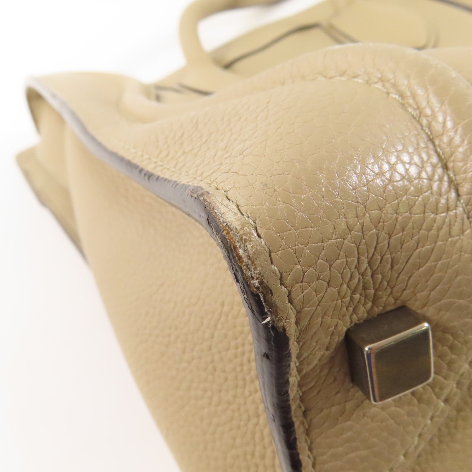 CELINE 牛皮皮革Luggage手挽袋淺褐色