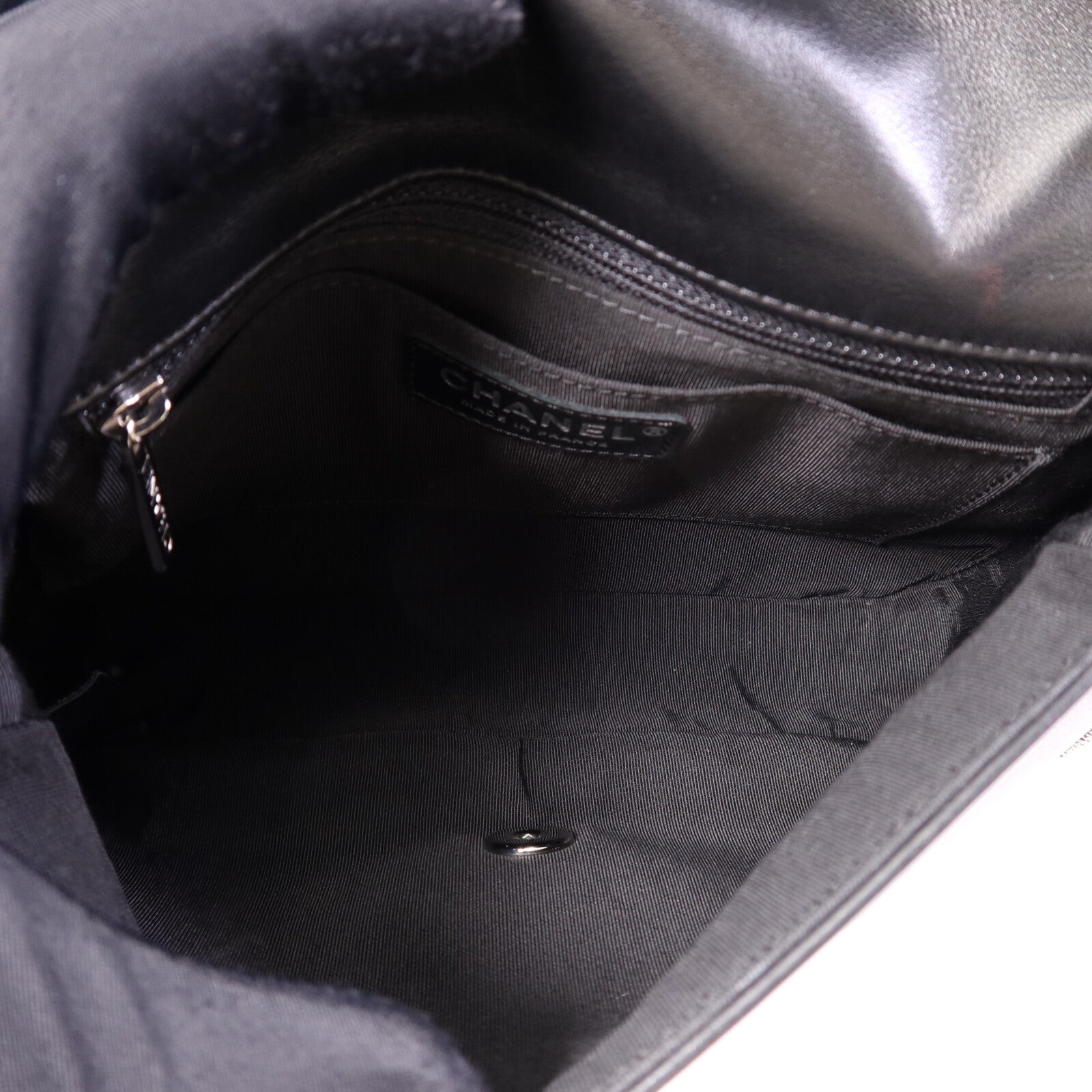 CHANEL 牛皮皮革Chain Shoulder Bag銀扣鏈帶肩背袋