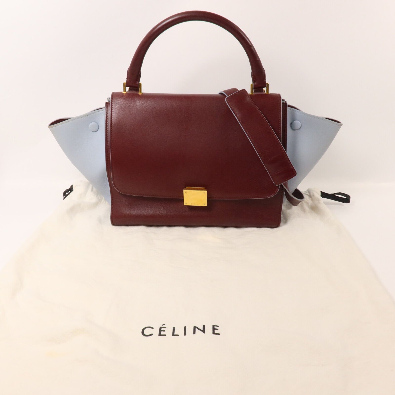 CELINE 牛皮皮革Trapeze Small手挽肩背兩用袋