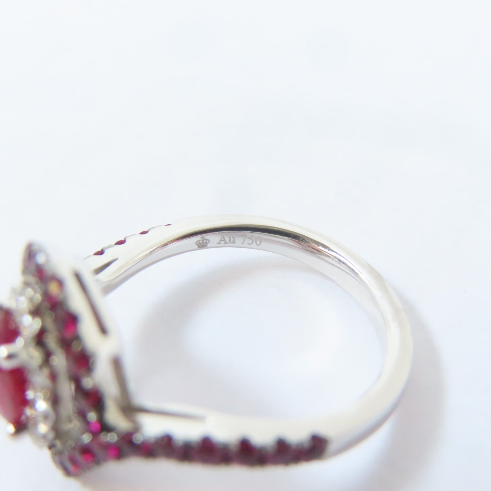 JEWELRY 【激減優惠】18K白金Ruby Ring 0.79ct/0.65ct紅寶石0.14ct鑽石戒指US#6