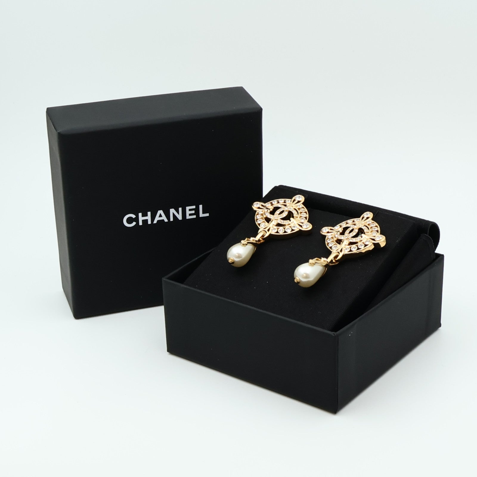 CHANEL 金屬Faux Pearl Drop Earrings耳環