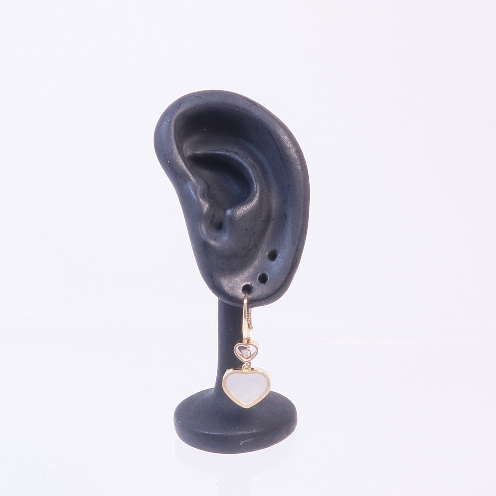 Chopard 18K玫瑰金Happy Hearts Earrings珍珠母貝/鑽石耳環