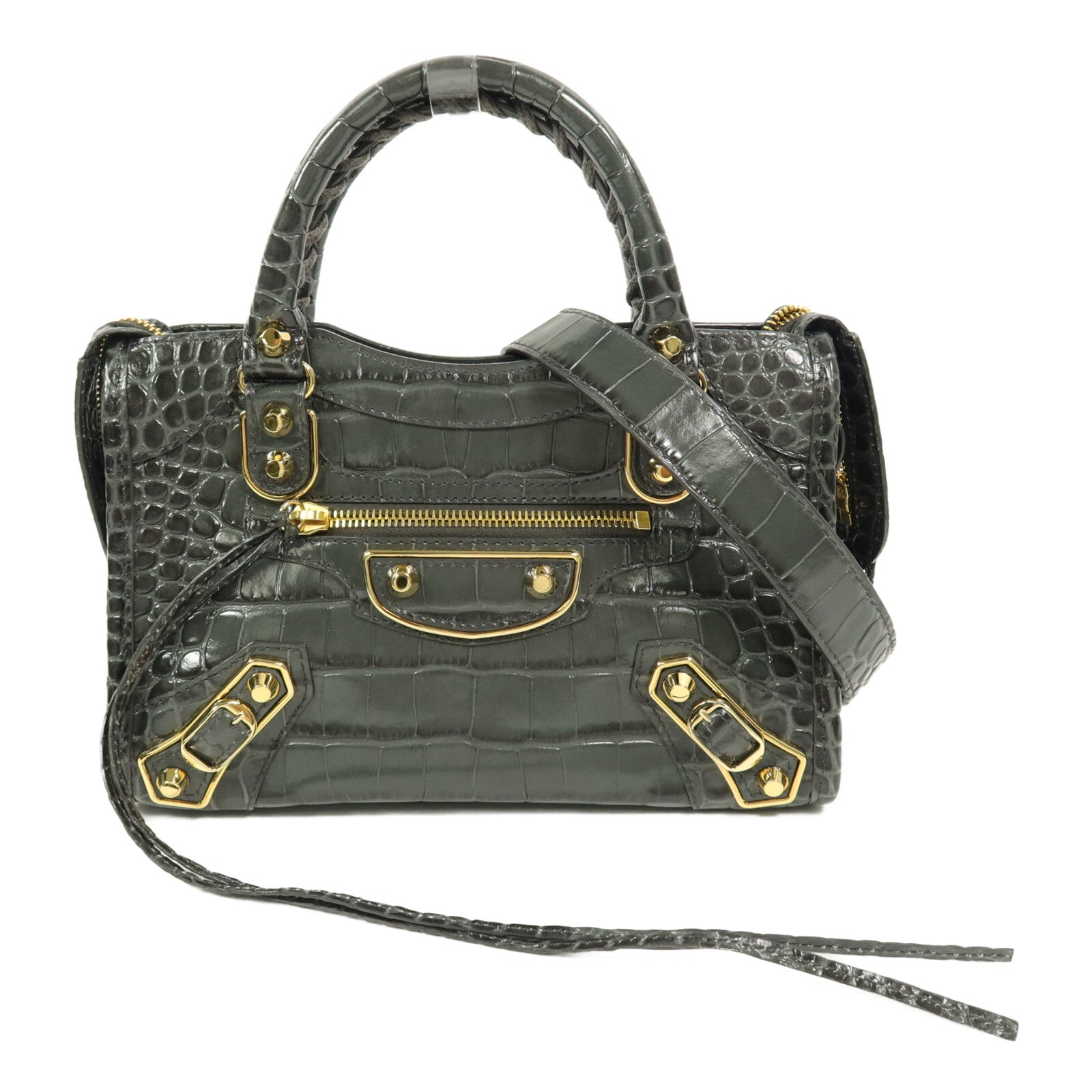 BALENCIAGA 牛皮皮革Mini City手挽肩背兩用袋