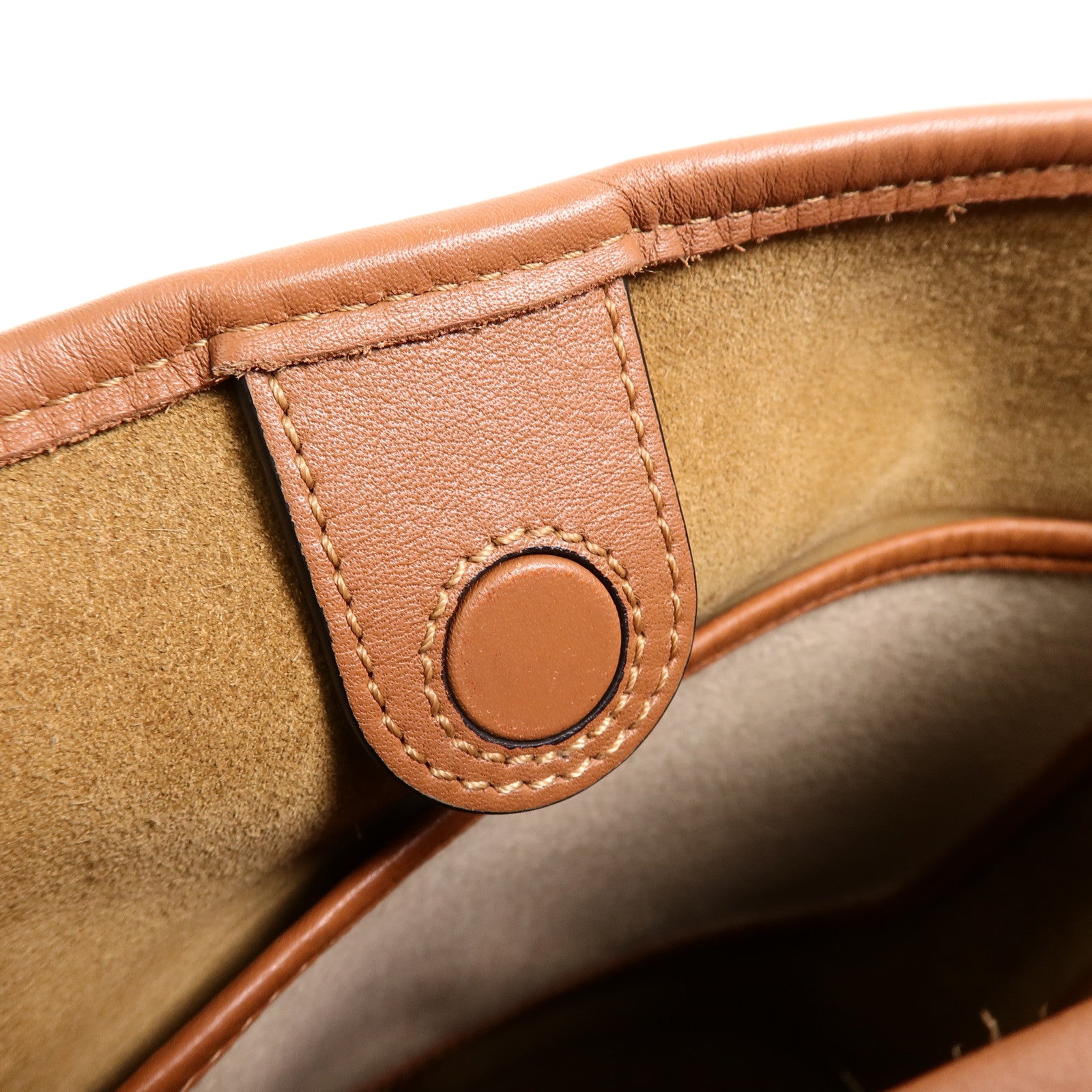 LOEWE 帆布/牛皮皮革Anagram Hobo Bucket Bag肩背袋