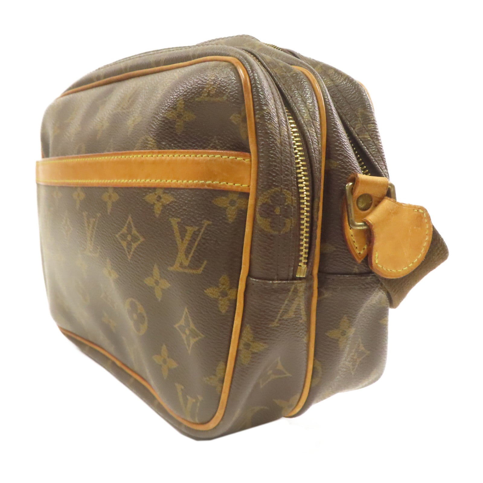 LOUIS VUITTON Monogram Reporter PM金扣肩背袋啡色·
