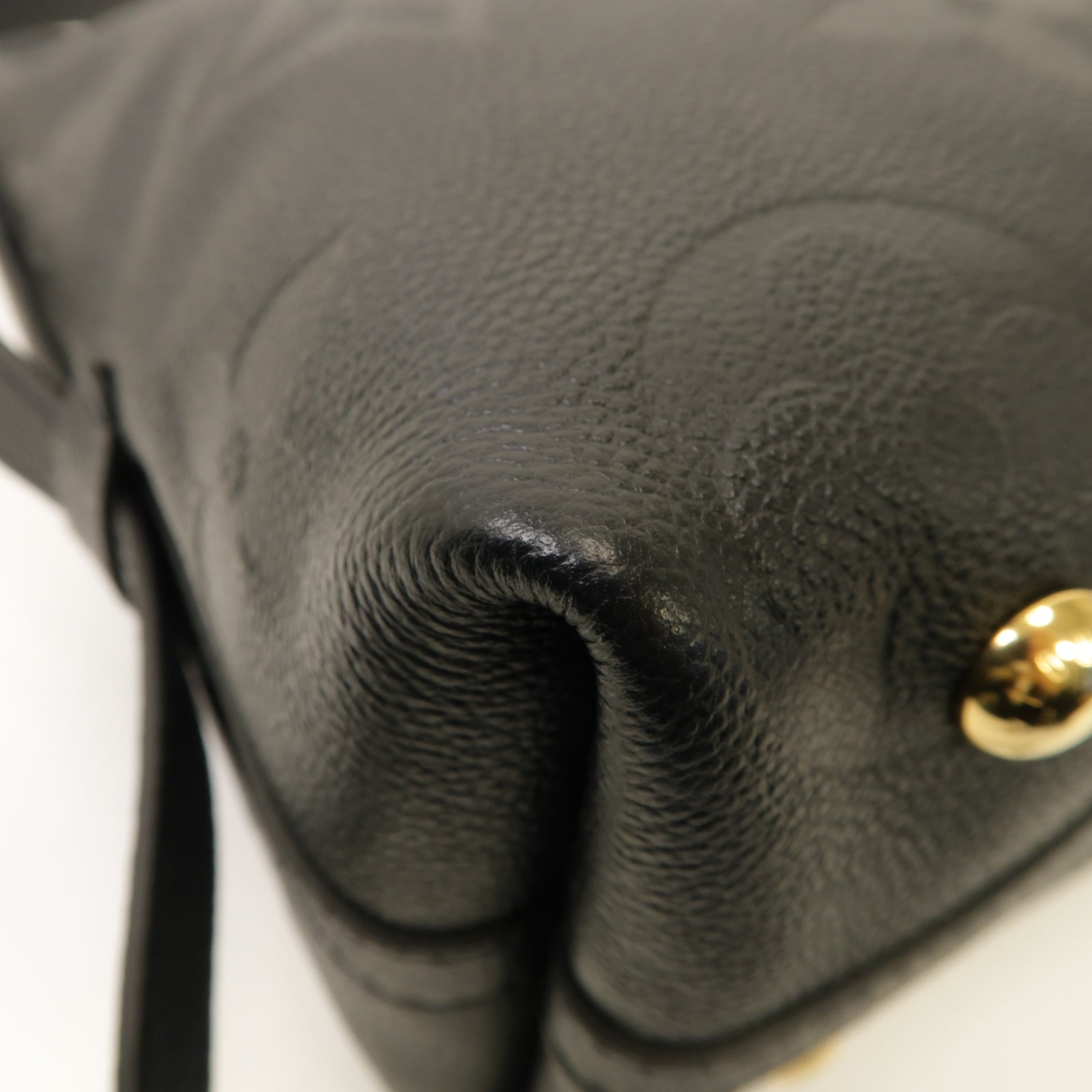 LOUIS VUITTON Monogram Empreinte CarryAll PM金扣肩背袋黑色