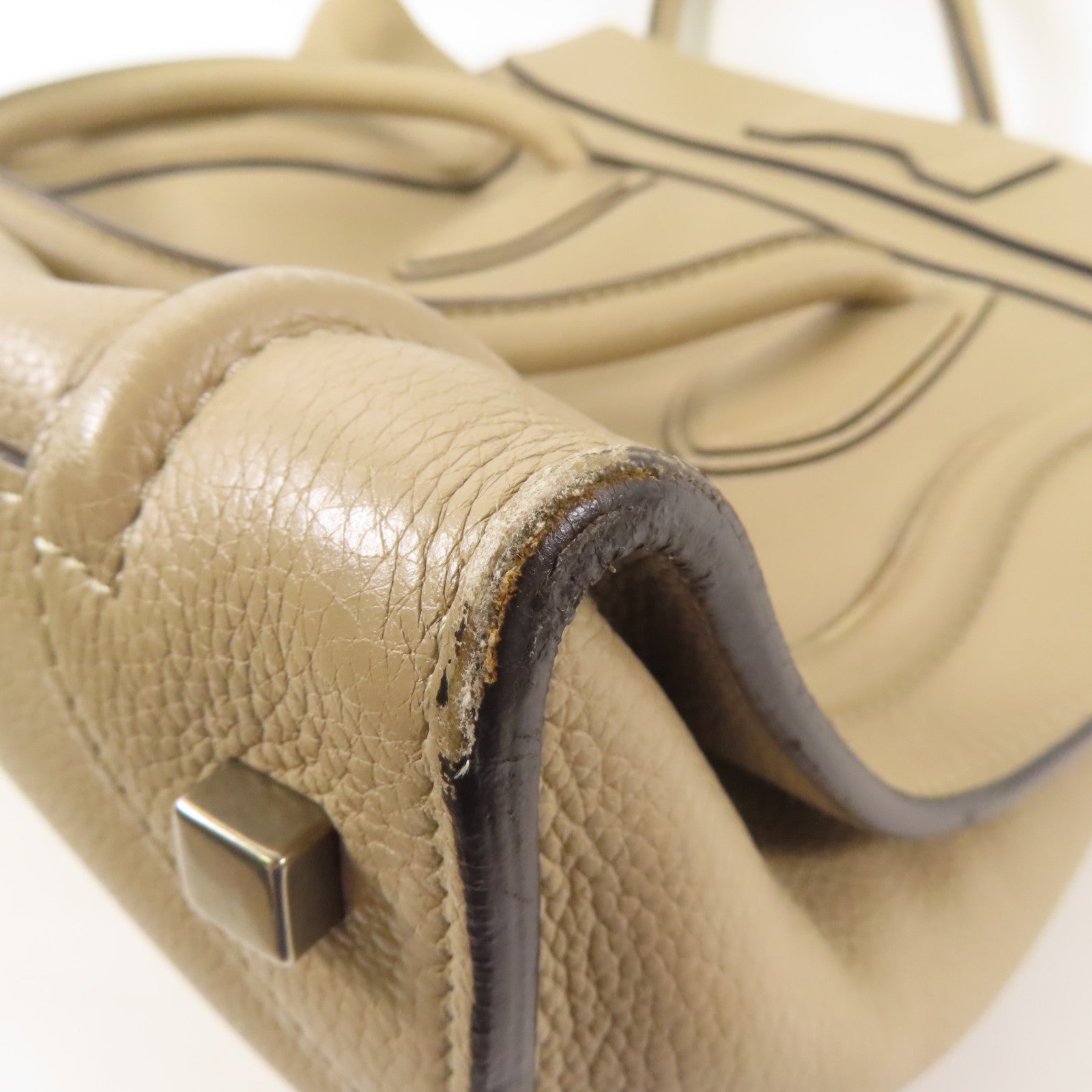 CELINE 牛皮皮革Luggage手挽袋淺褐色