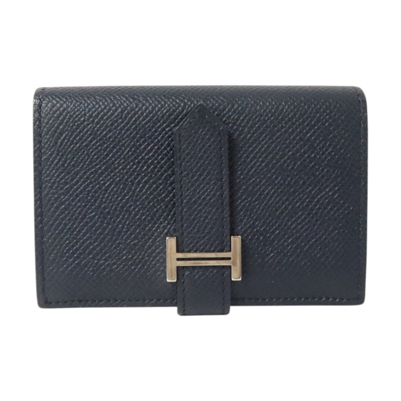 HERMES EpsomBearn Mini Wallet銀扣零錢包Bleu Nuit