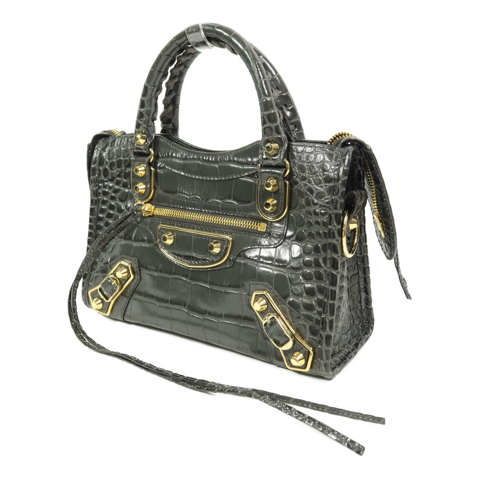 BALENCIAGA 牛皮皮革Mini City手挽肩背兩用袋