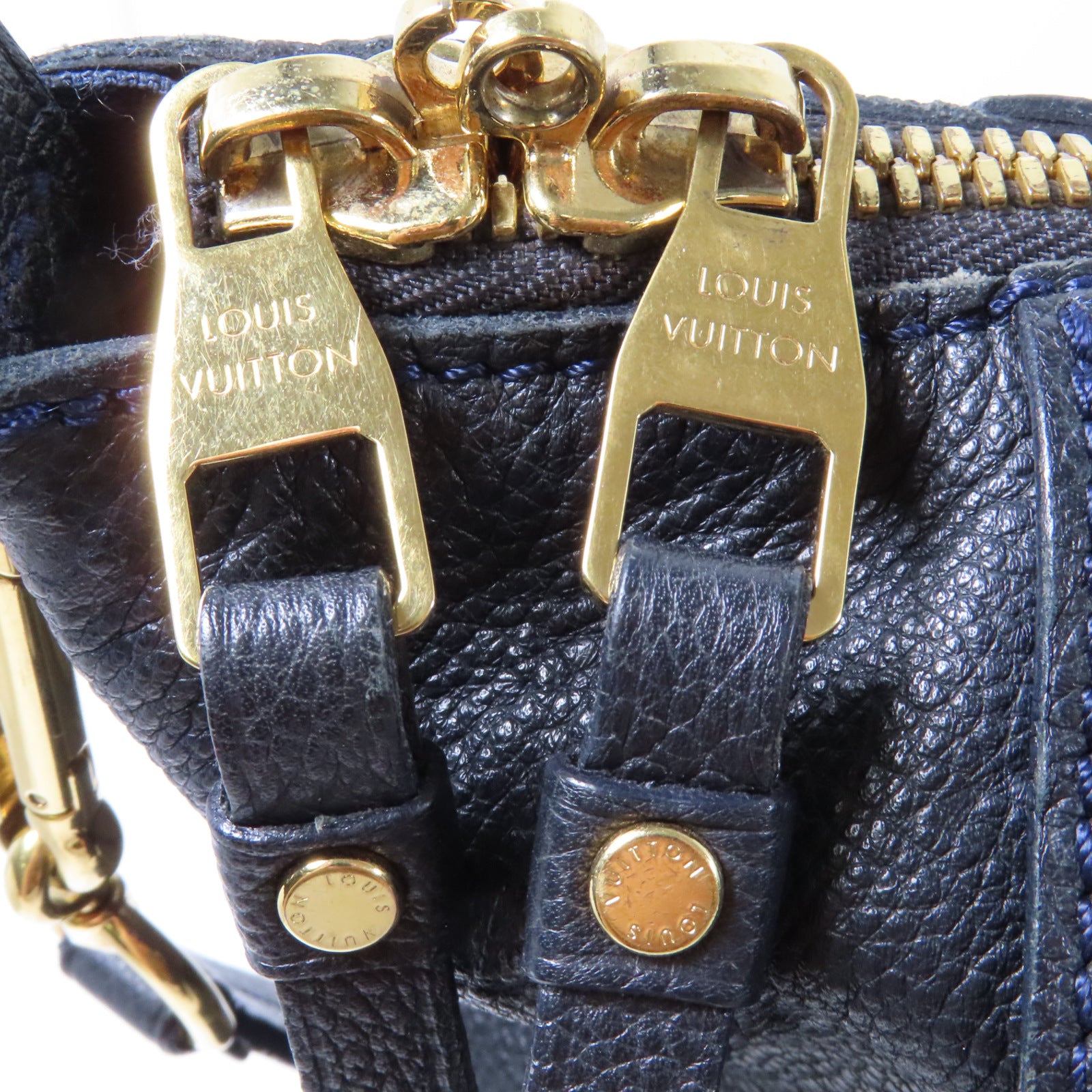 LOUIS VUITTON Monogram Empreinte Lumineuse GM金扣肩背袋黑色