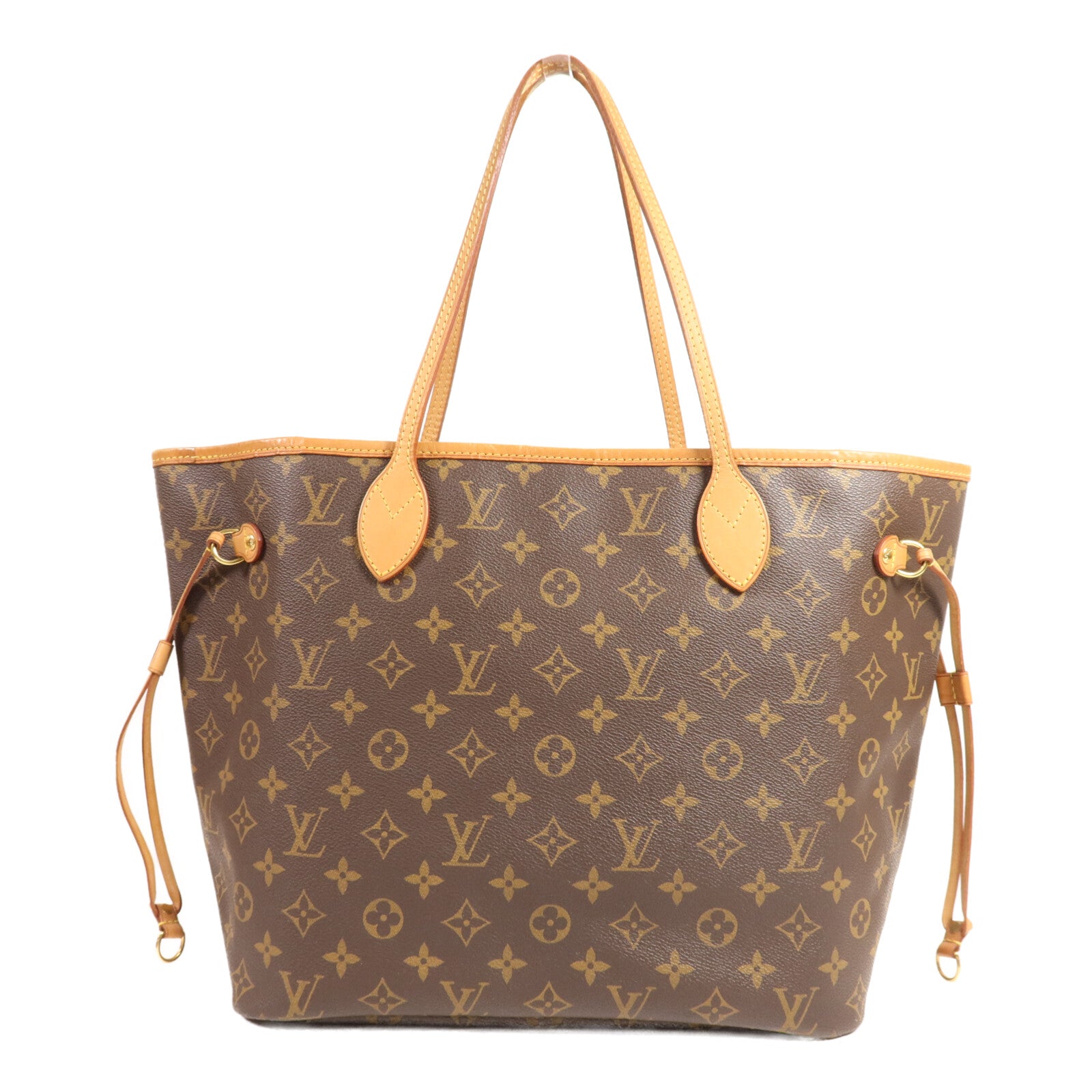 LOUIS VUITTON Monogram Neverfull MM金扣手挽袋
