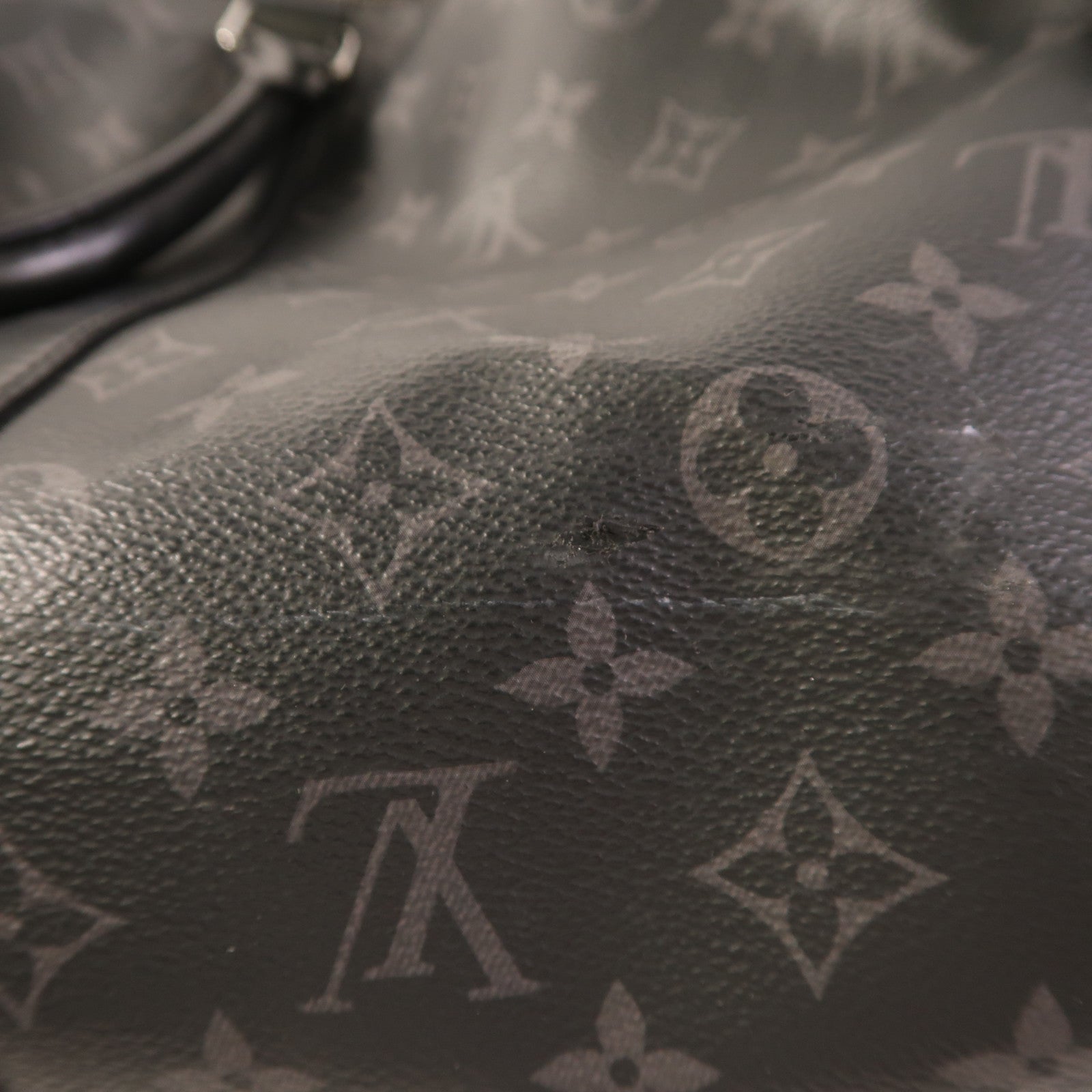 LOUIS VUITTON Monogram Eclipse Keepall 45 Bandouliere銀扣手挽肩背兩用袋